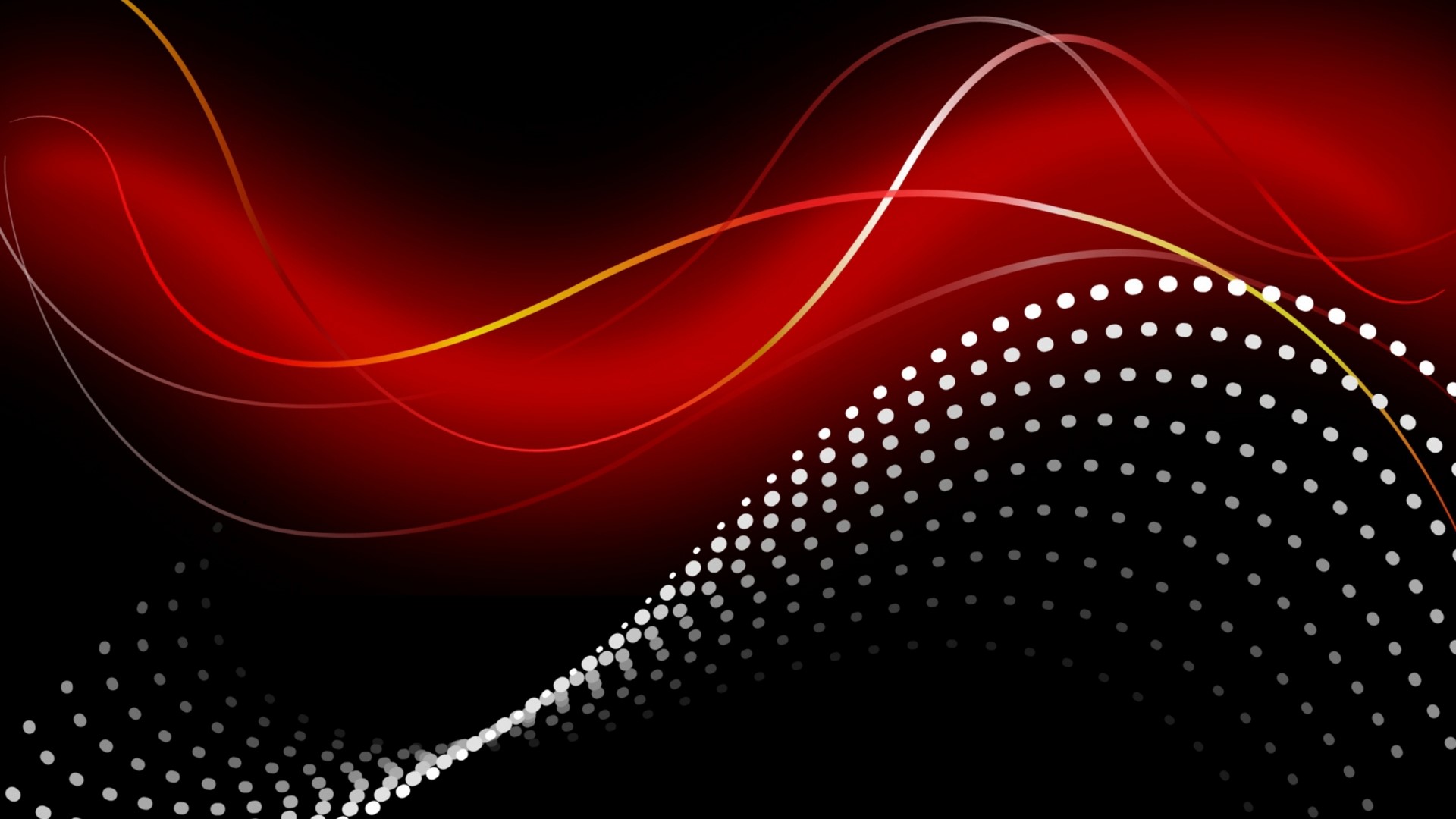 Red and black abstract waves with dots HD Wallpaper