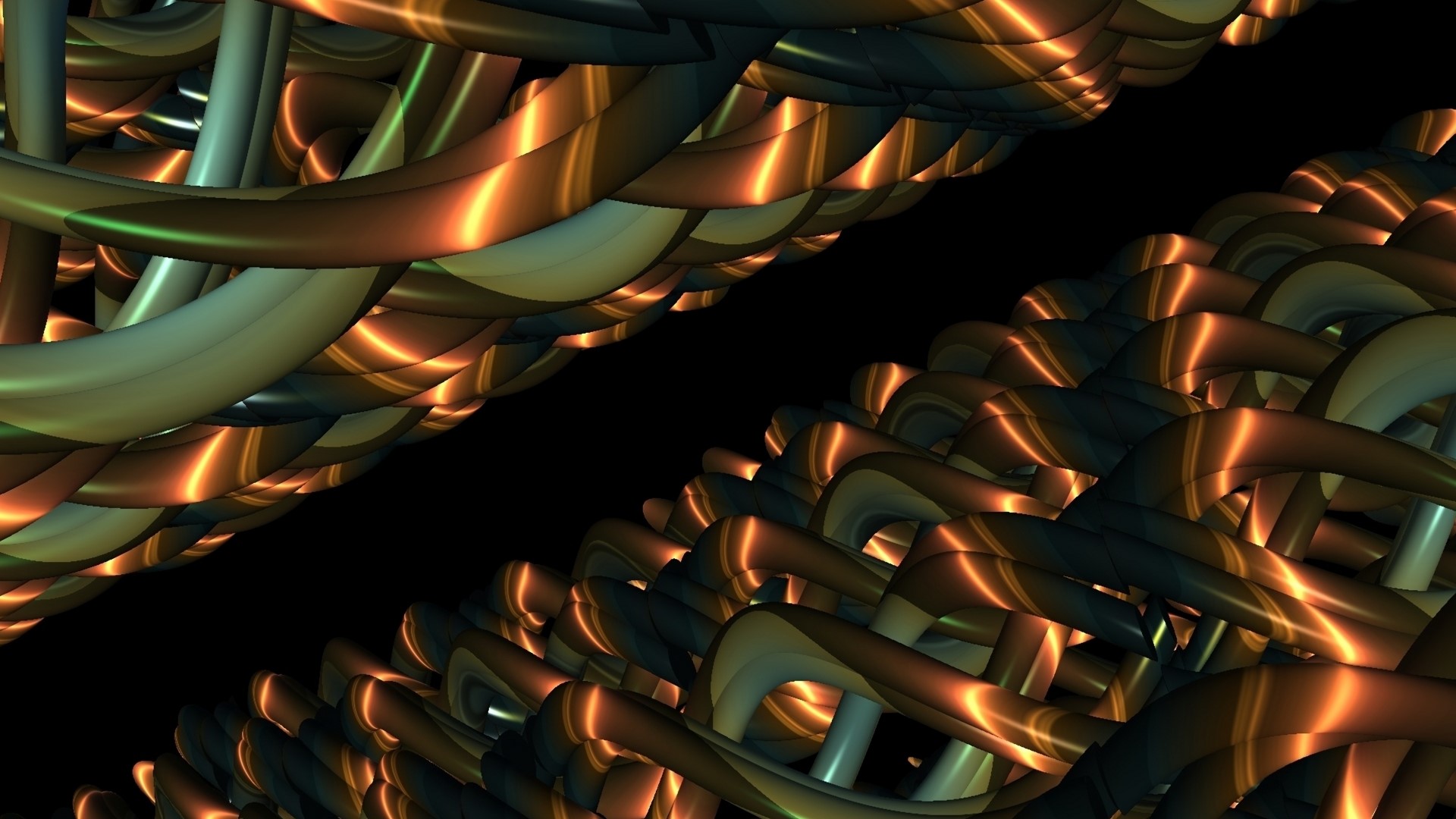 3D abstract fractal tubes HD Wallpaper