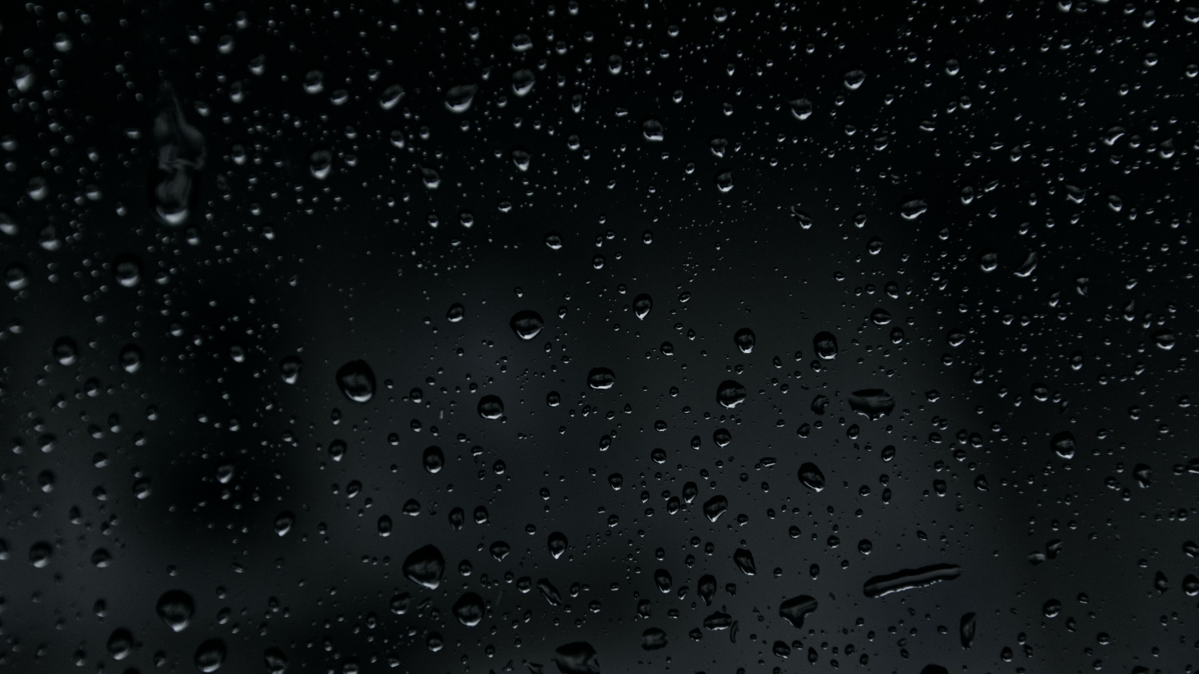 4K Water Drops on Dark Surface HD Wallpaper