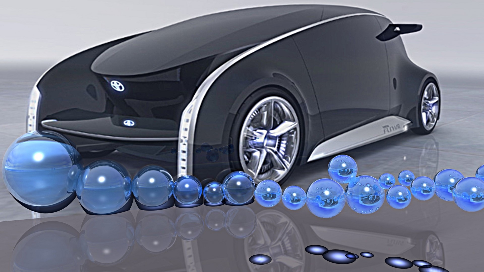 Toyota Future concept car with blue spheres HD Wallpaper