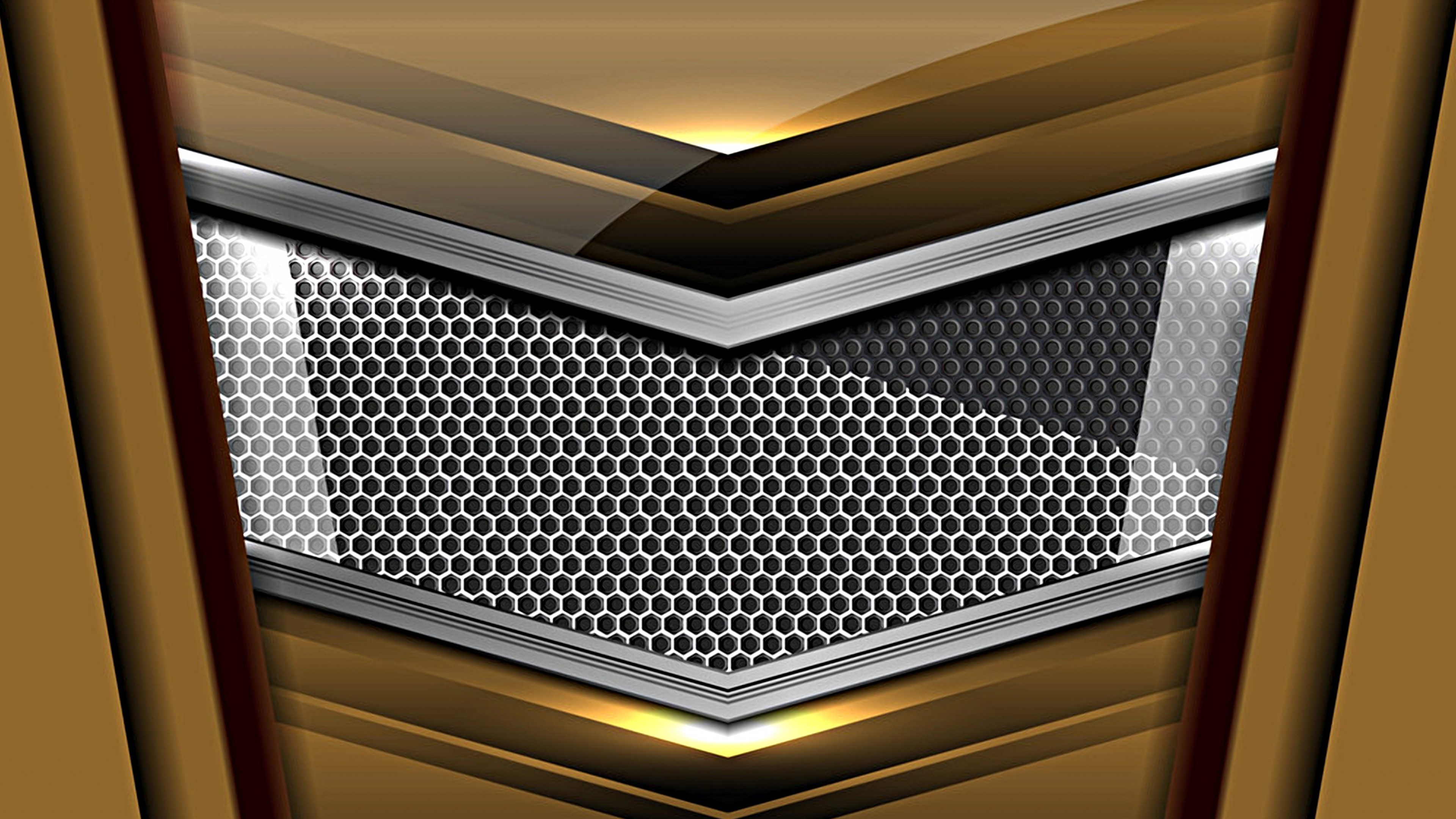 4K Abstract Metallic Hexagonal Pattern HD Wallpaper