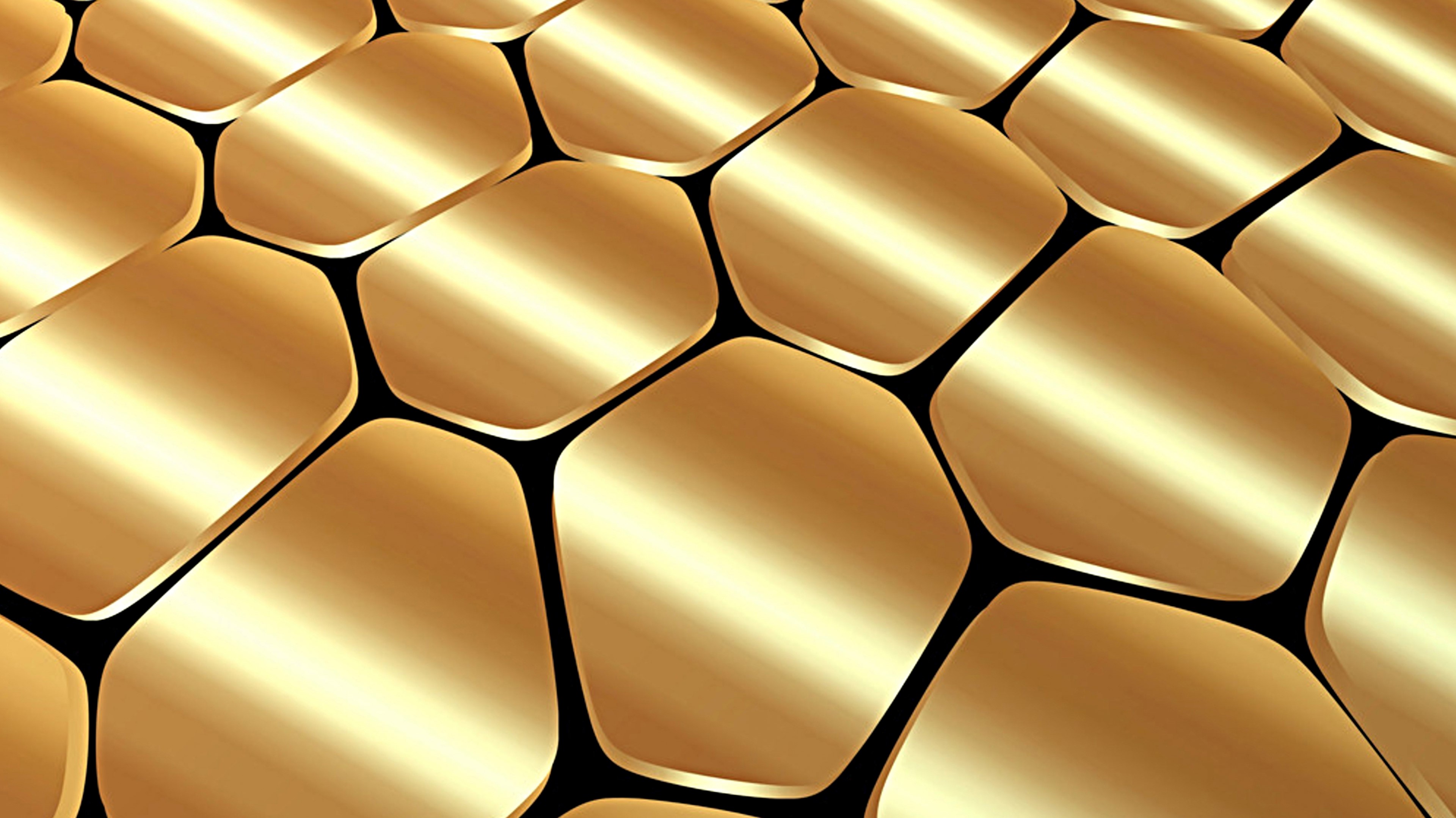 4K Abstract Metallic Hexagons HD Wallpaper