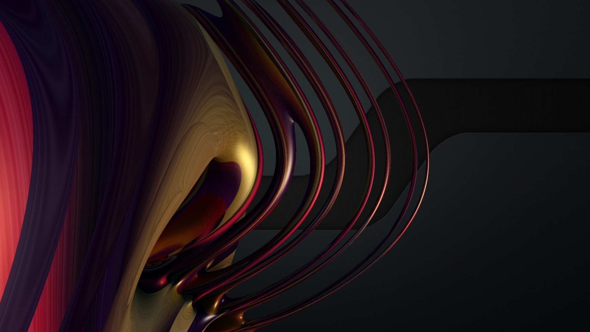 Abstract 3D render with metallic and wooden textures HD Wallpaper