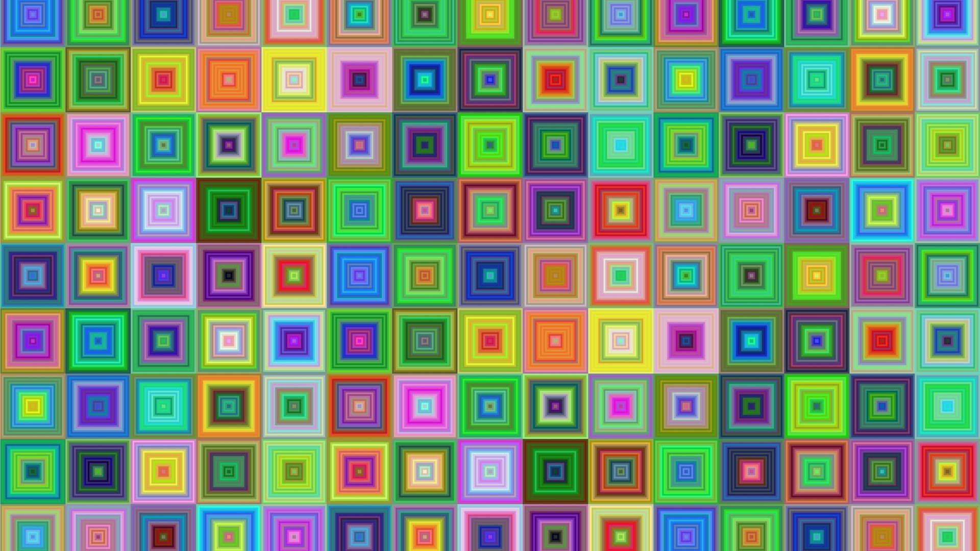 Colorful concentric squares pattern HD Wallpaper