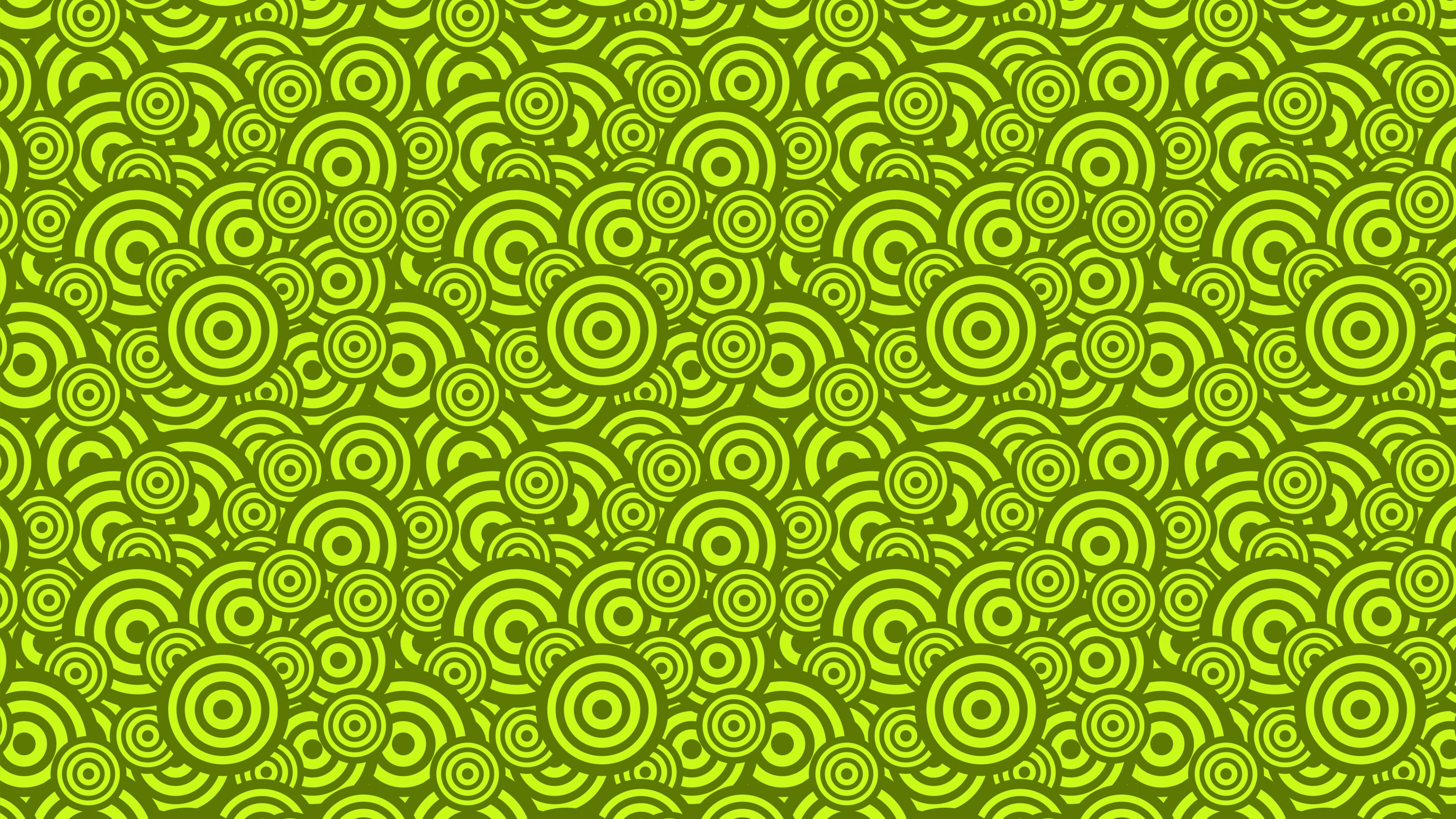 Green Concentric Circles Pattern HD Wallpaper