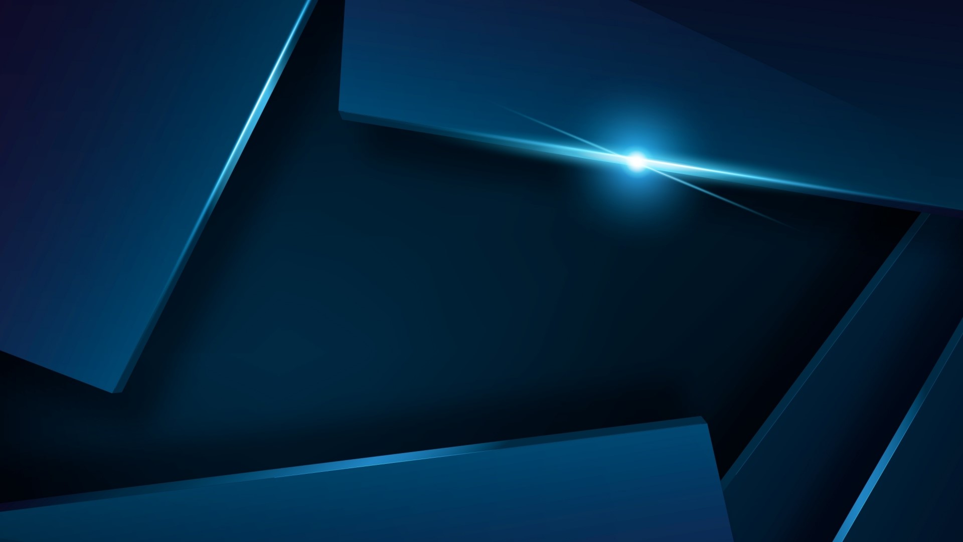 Abstract Blue Geometric Shapes with Light Flare HD Wallpaper