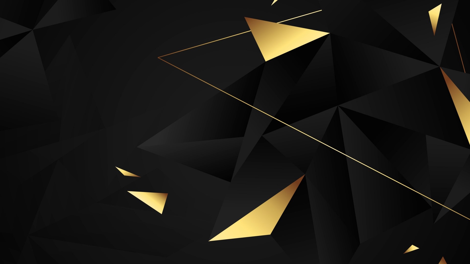 Black and gold abstract geometric background HD Wallpaper