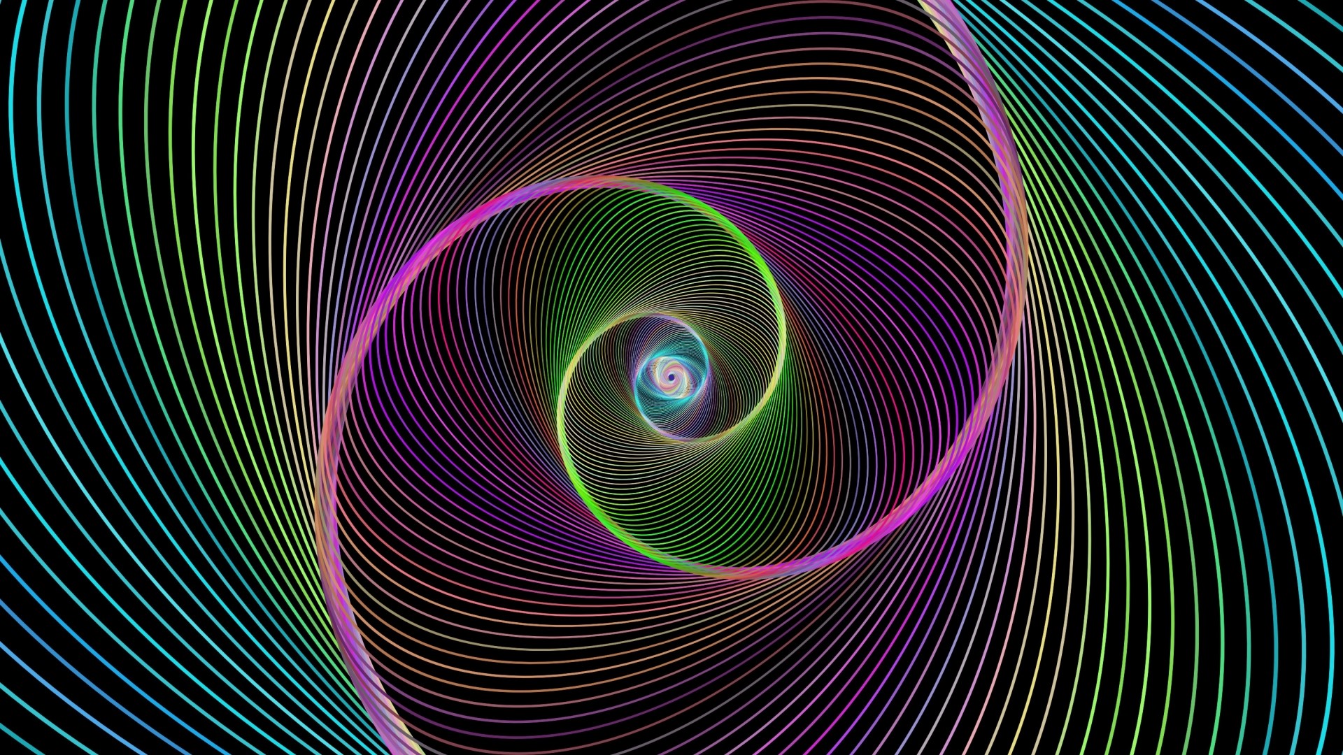 Abstract rainbow spiral tunnel HD Wallpaper
