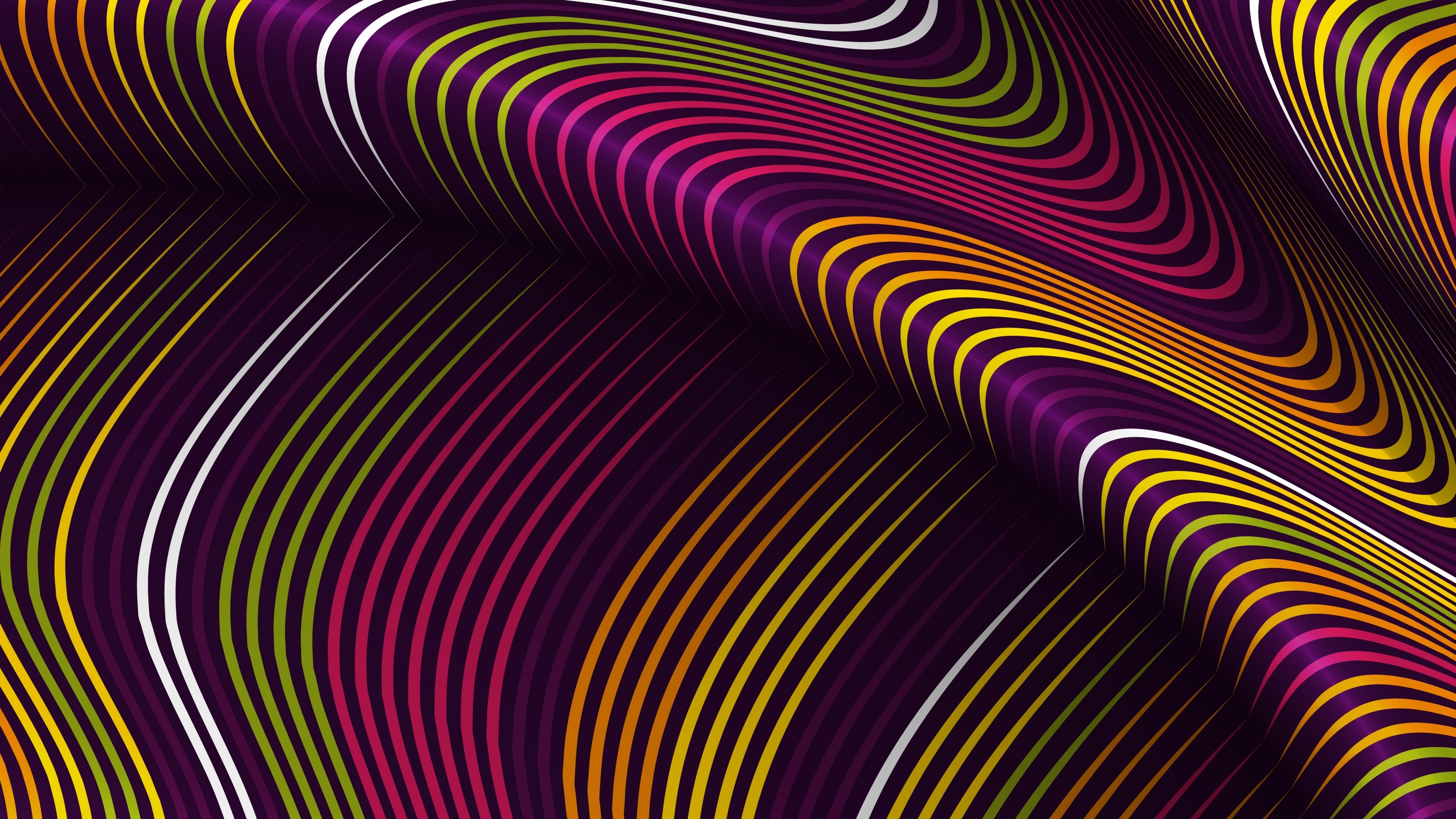 4K Abstract Wavy Lines Pattern HD Wallpaper