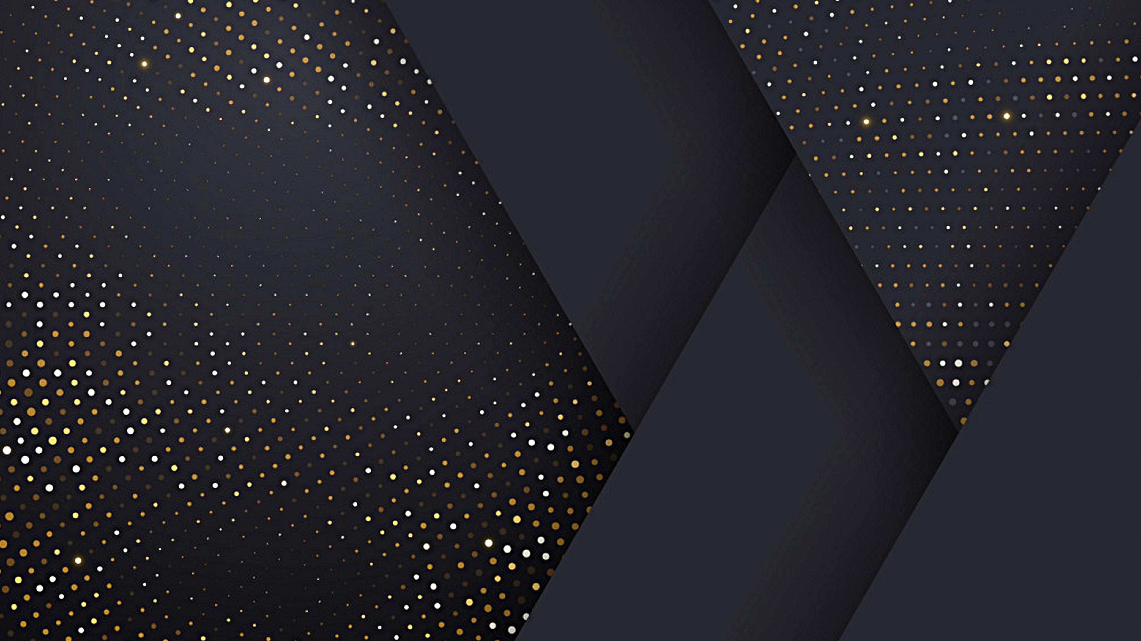 Dark Abstract Background with Gold and White Dots HD Wallpaper