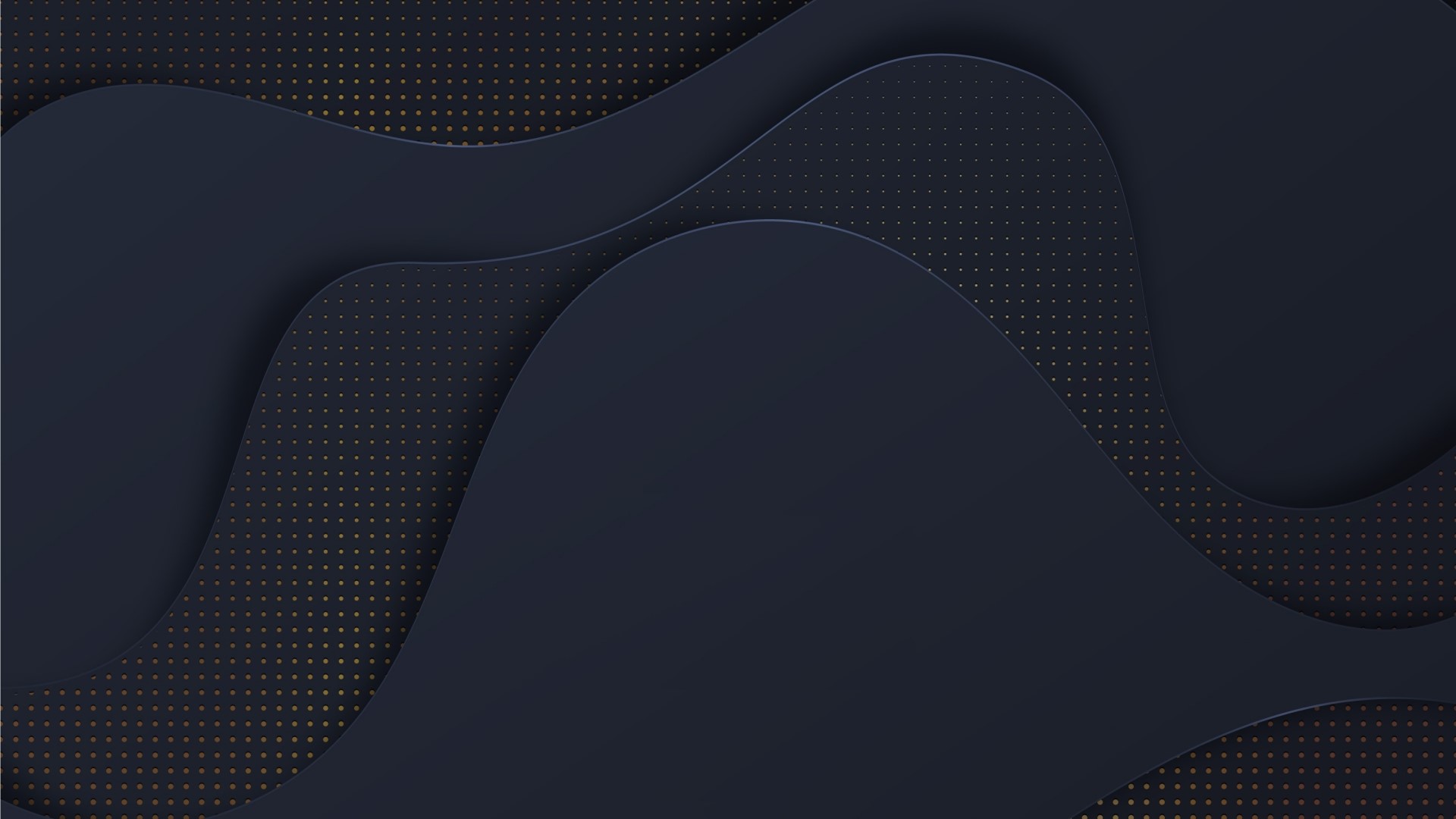 Dark Abstract Waves with Gold Dots HD Wallpaper