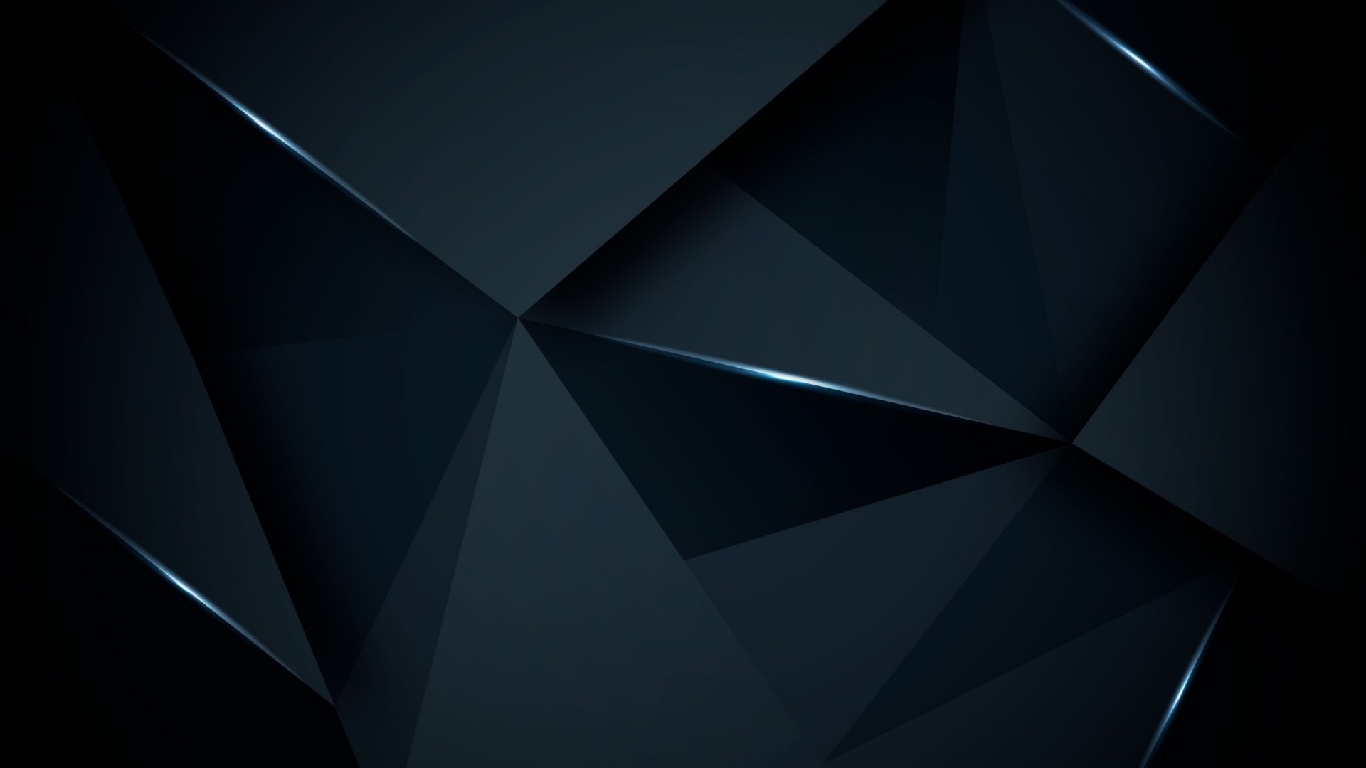 Dark abstract geometric background with blue light accents HD Wallpaper