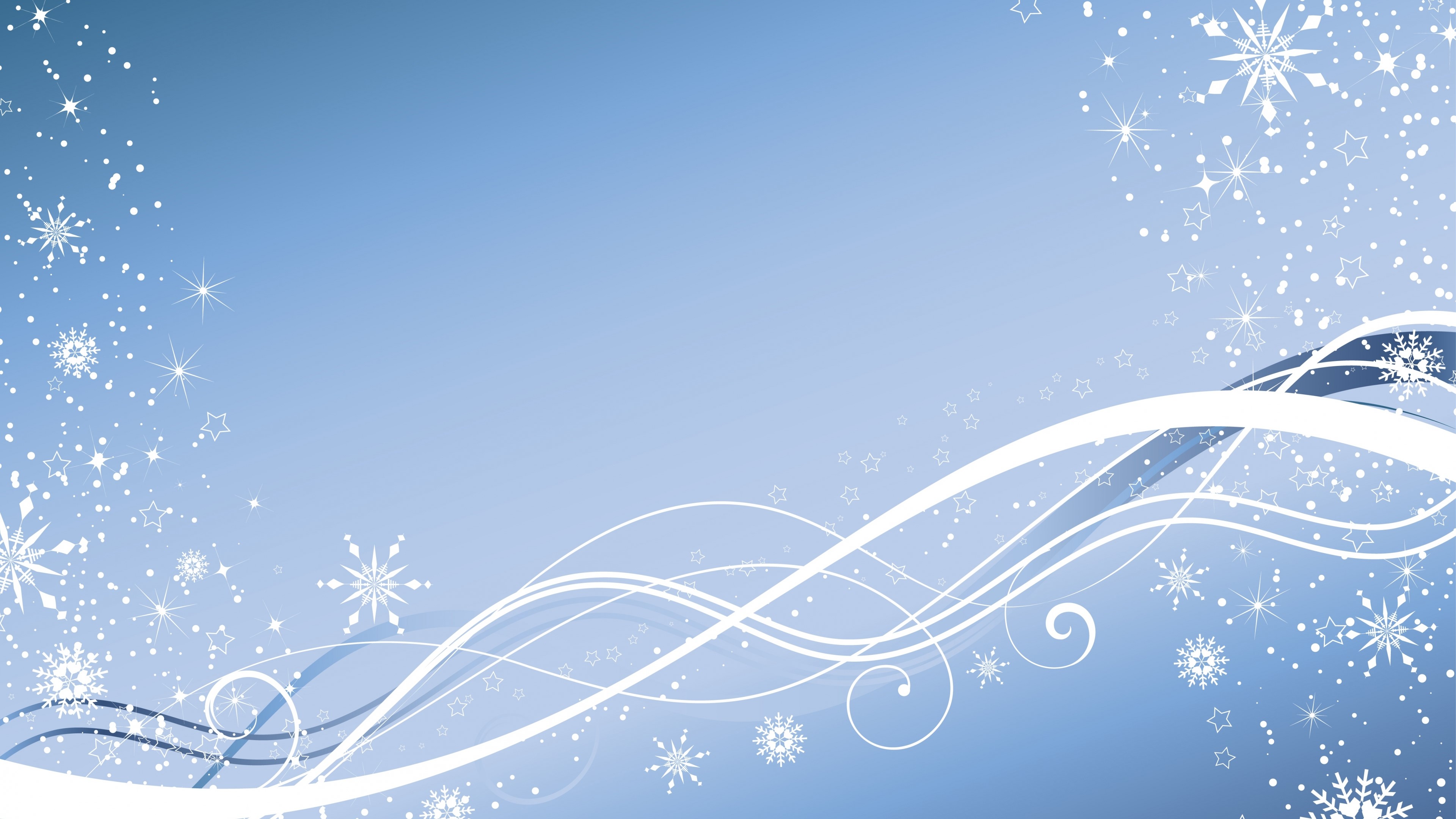 4K Winter Snowflakes and Swirls HD Wallpaper