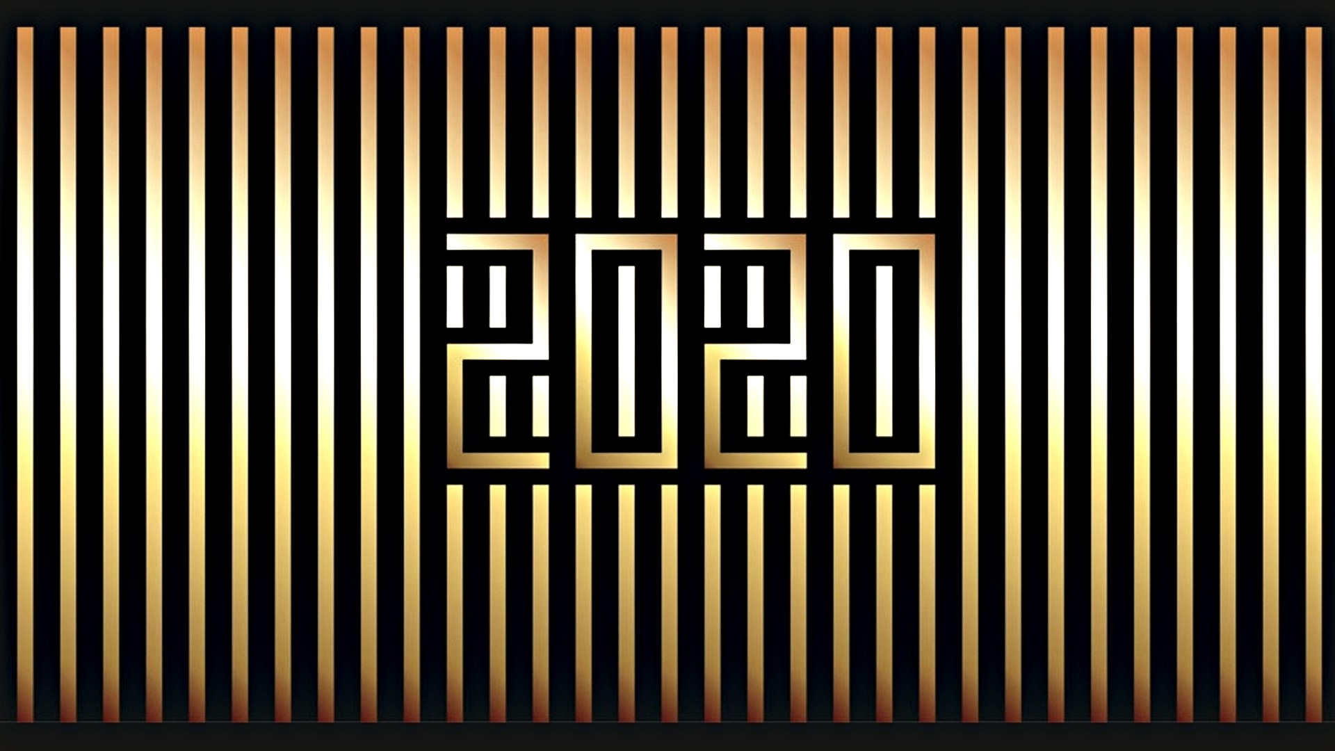 2020 New Year Gold Stripes HD Wallpaper