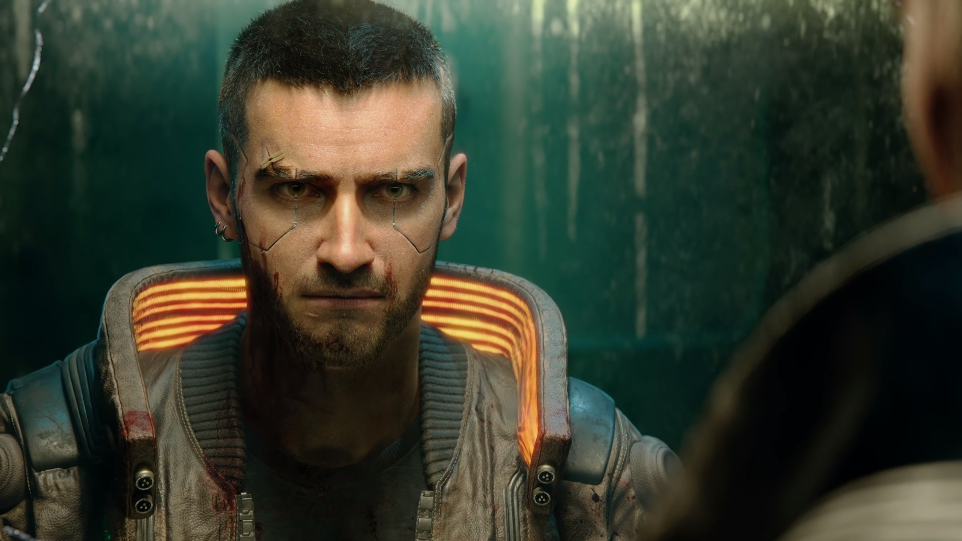 V from Cyberpunk 2077 looking in a mirror HD Wallpaper