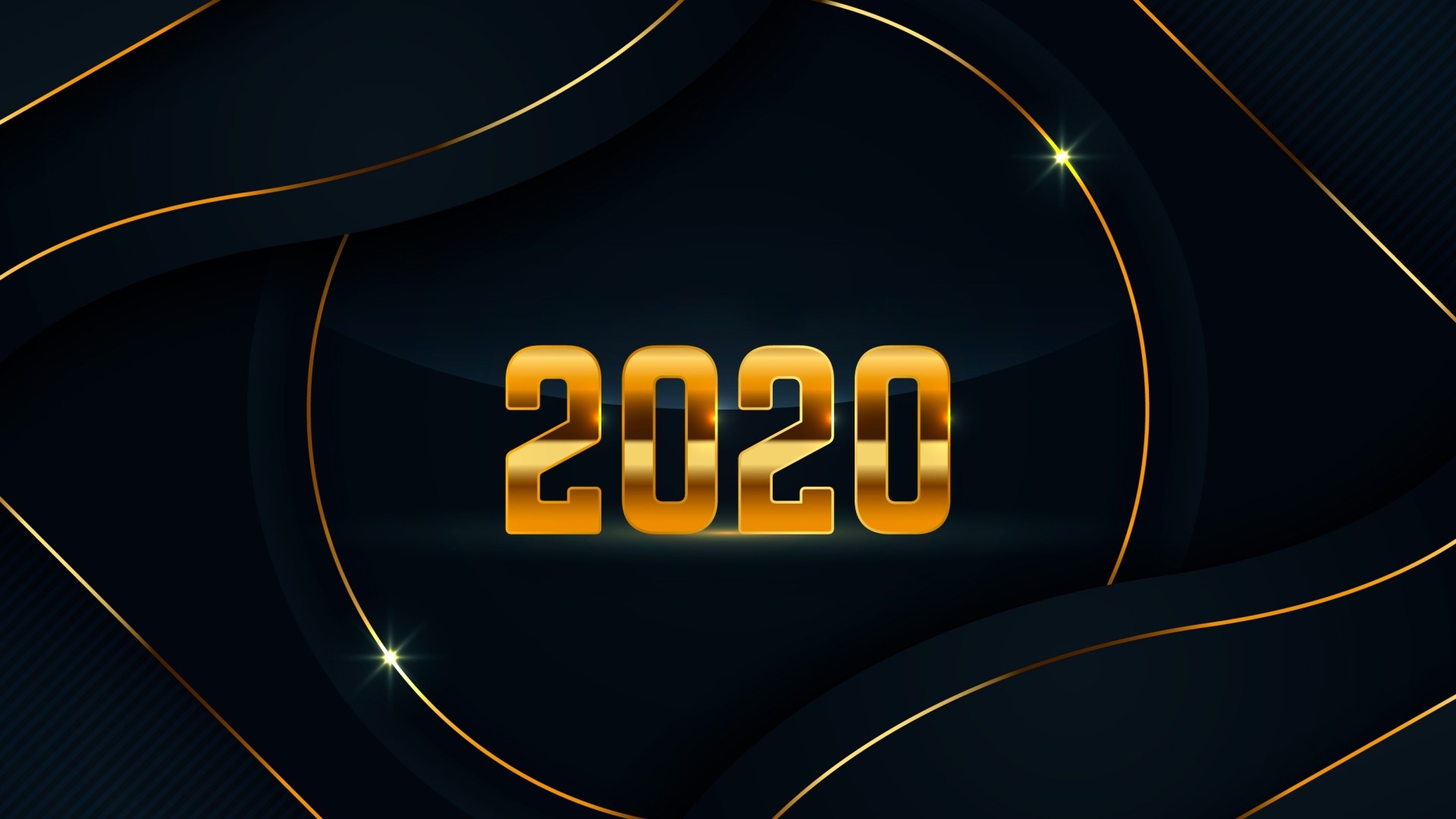 Golden 2020 New Year Celebration HD Wallpaper