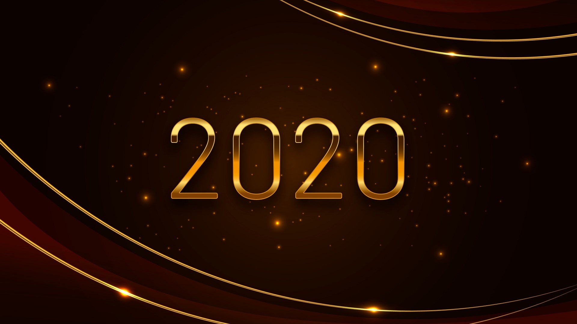 Golden 2020 New Year Celebration HD Wallpaper