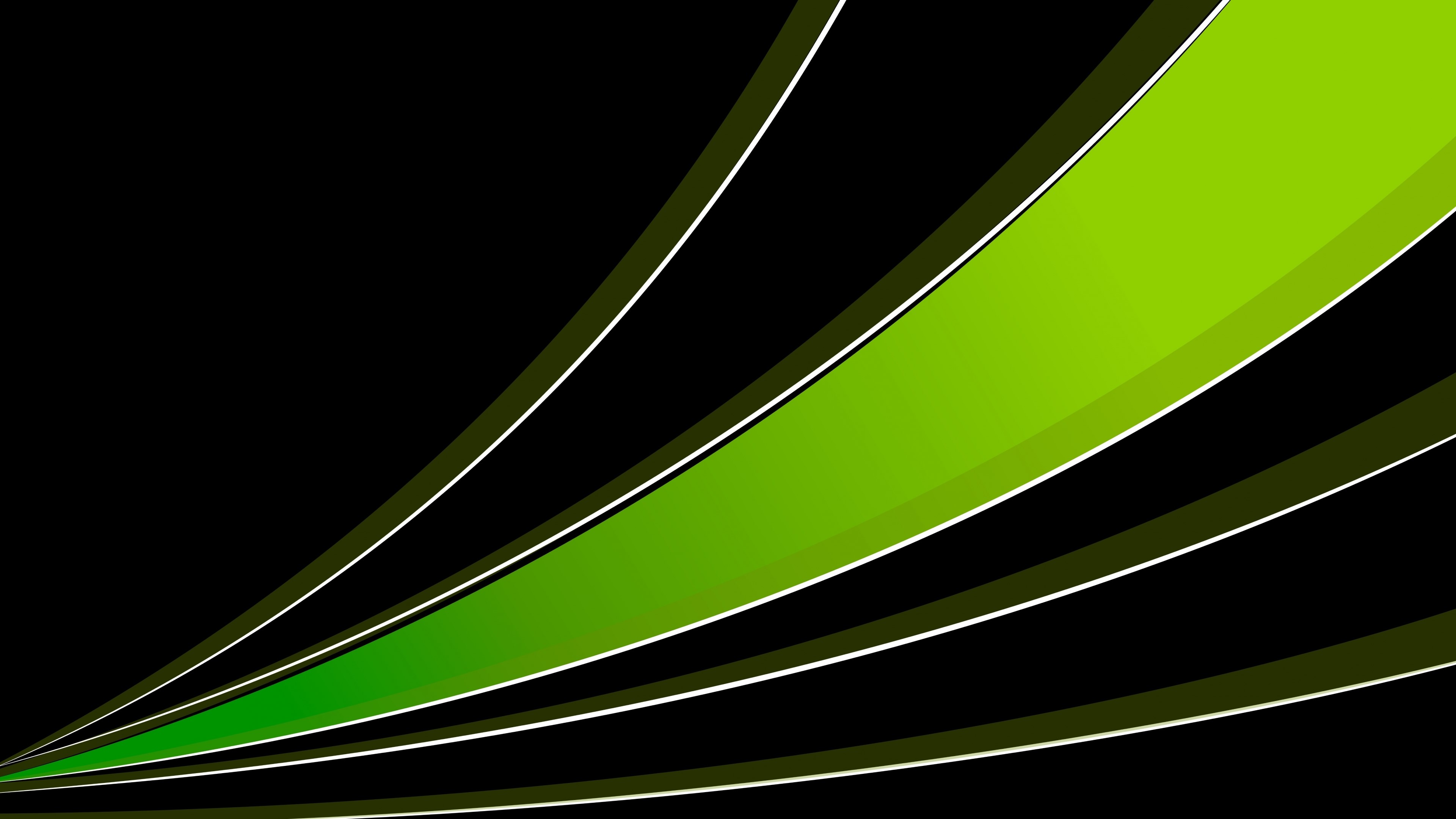 4K Abstract Green and Black Lines HD Wallpaper