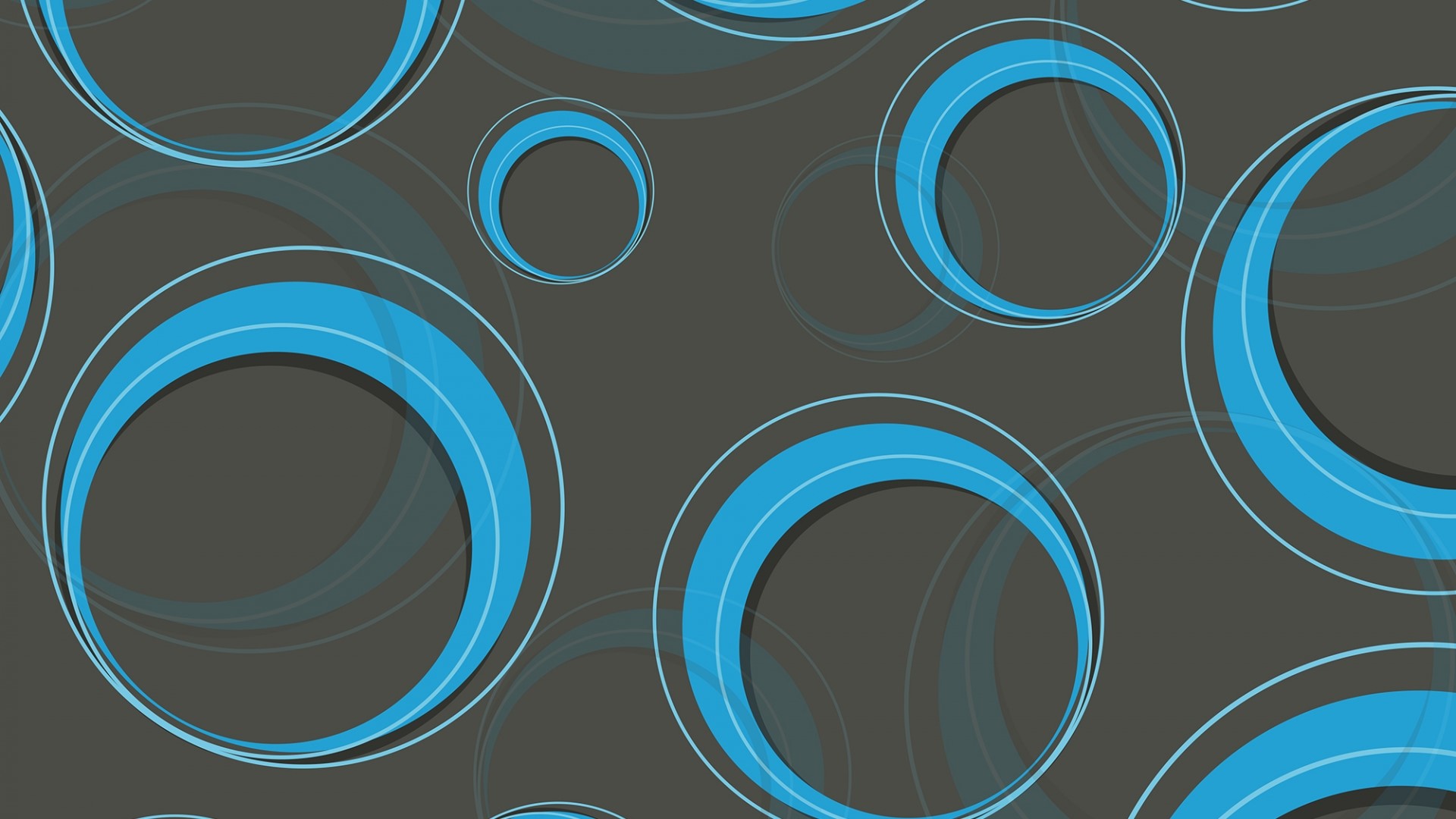 Abstract blue circles on dark background HD Wallpaper