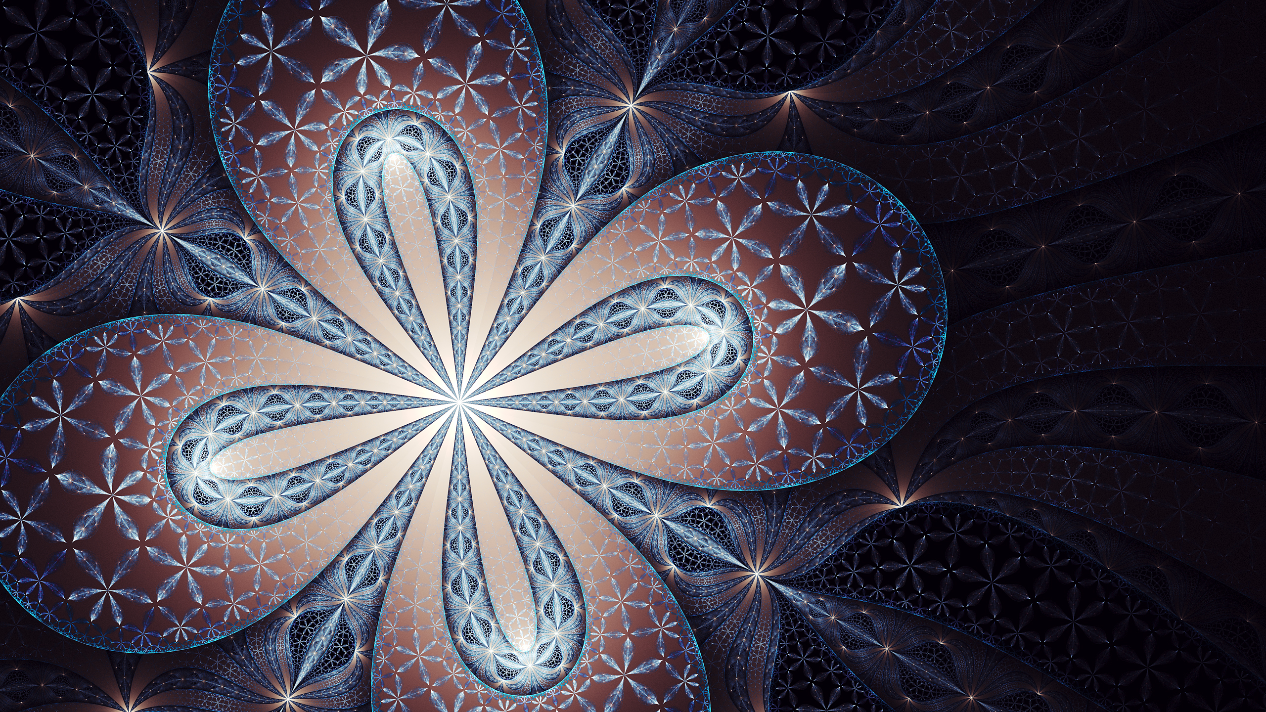 Dark fractal floral pattern HD Wallpaper