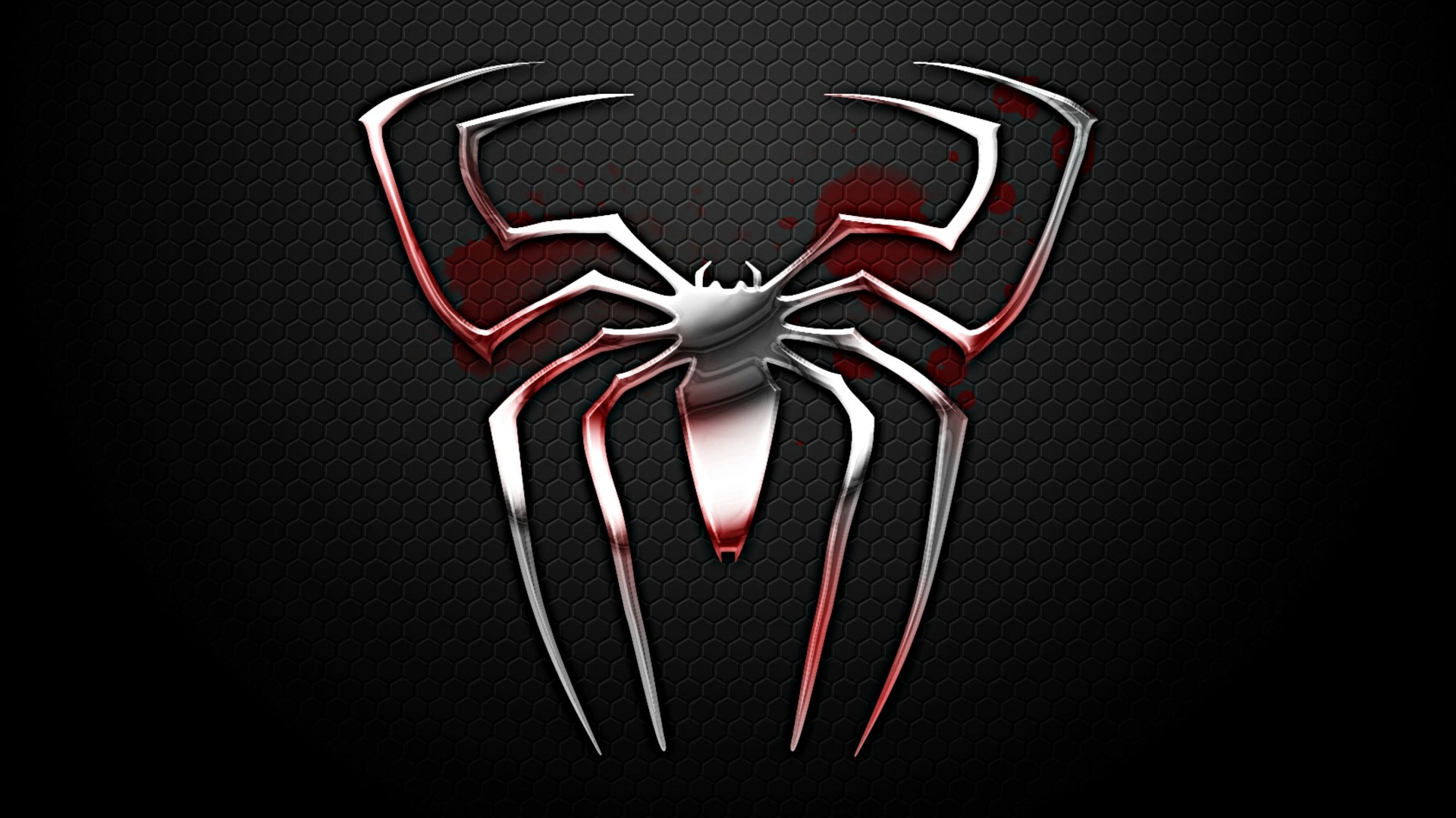 Spider-Man Logo with Blood Splatter HD Wallpaper