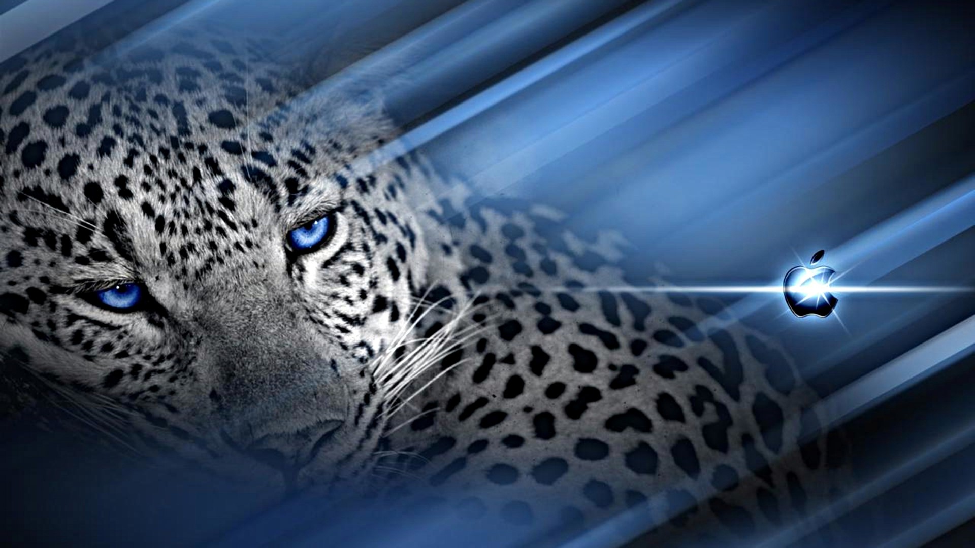 Snow Leopard with Apple Logo HD Wallpaper