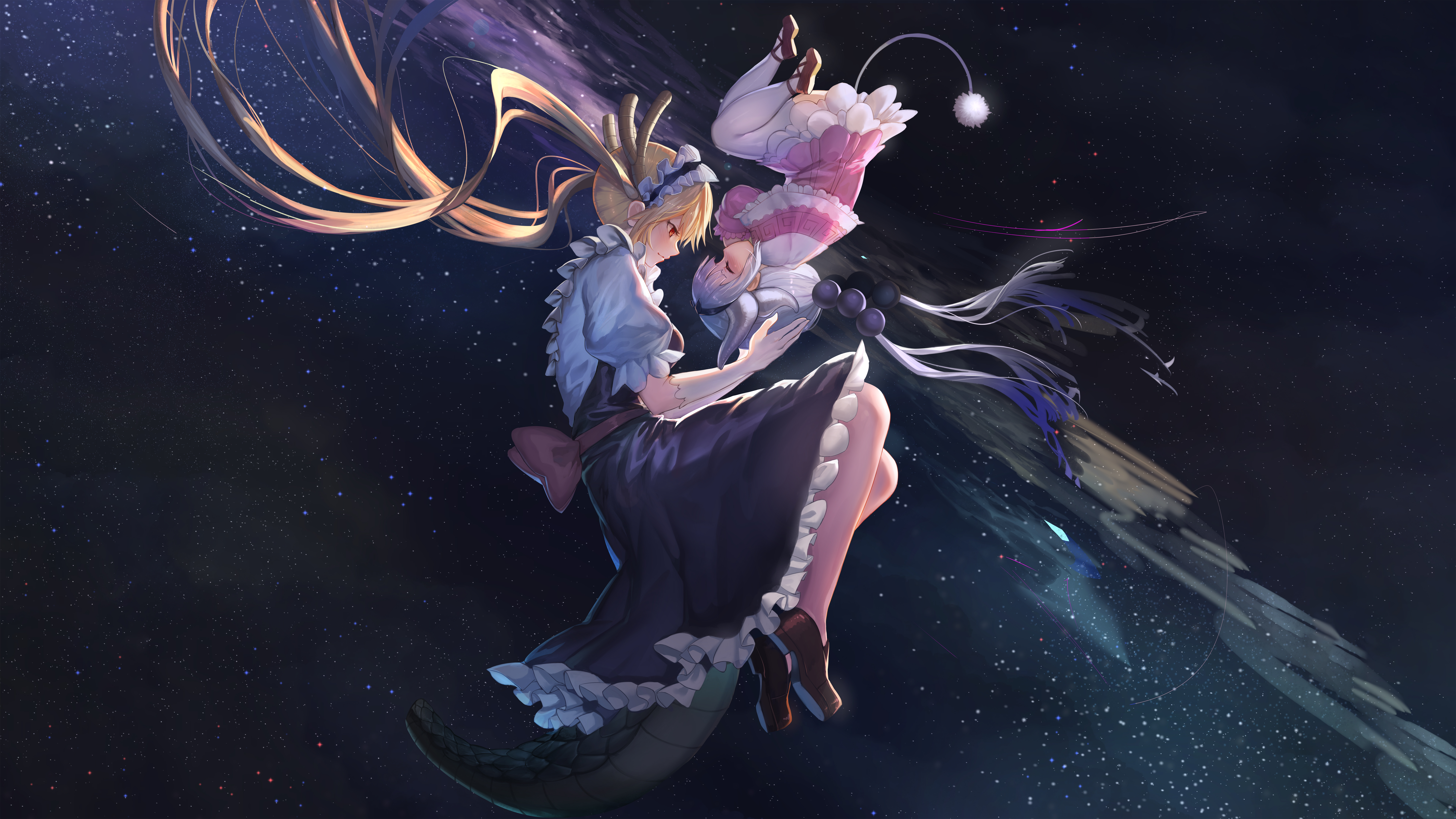 4K, 8K, Miss Kobayashis Dragon Maid, Kanna Kamui, Tohru HD Wallpaper
