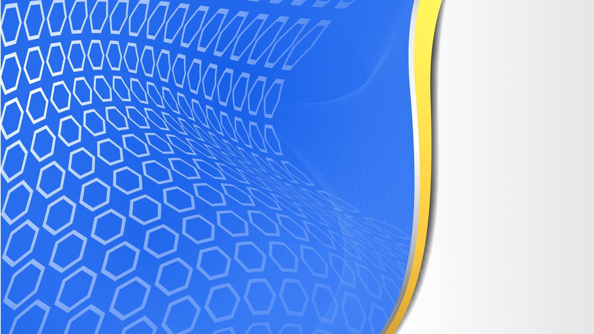 Blue Hexagonal Pattern with Yellow Wave HD Wallpaper