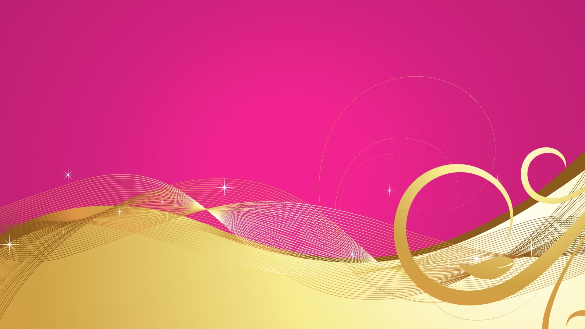 Gold and pink abstract wavy pattern HD Wallpaper