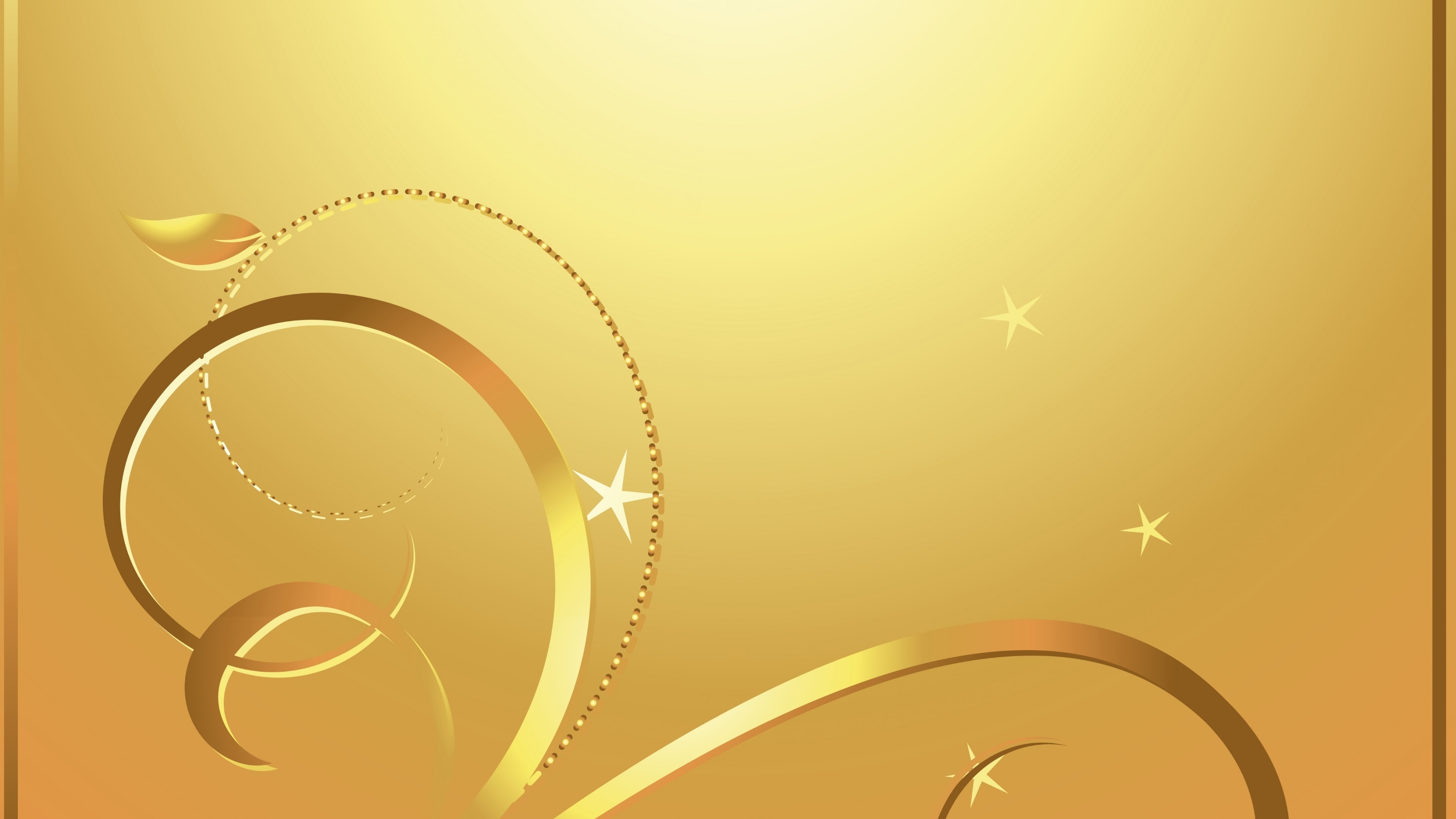 Golden Swirls and Stars Pattern HD Wallpaper