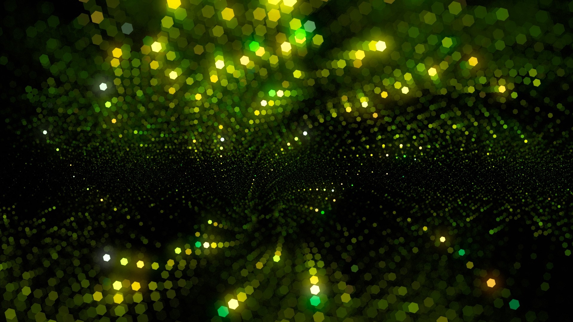 Green and yellow bokeh lights abstract background HD Wallpaper