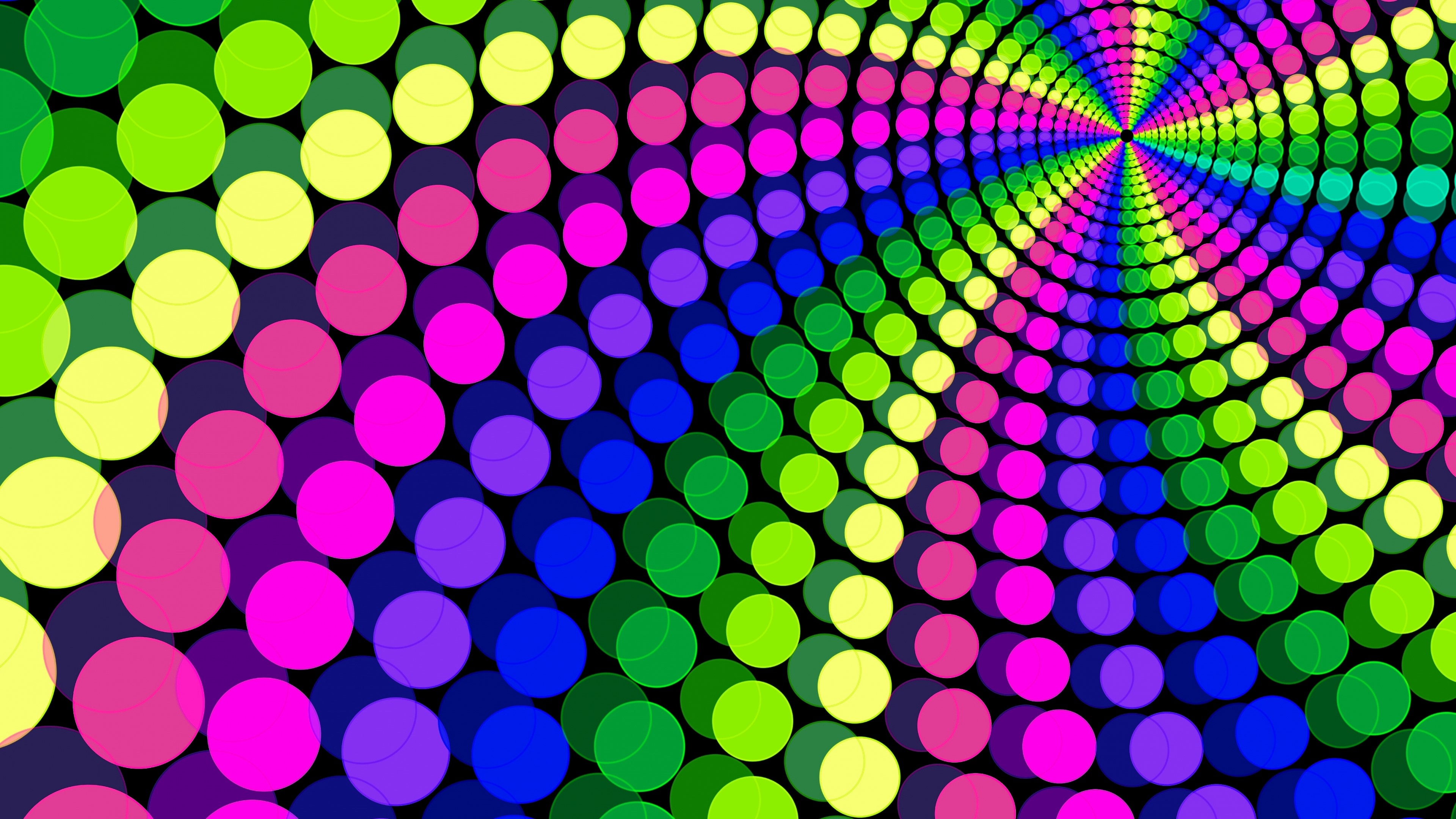 4K Abstract Rainbow Circle Pattern HD Wallpaper