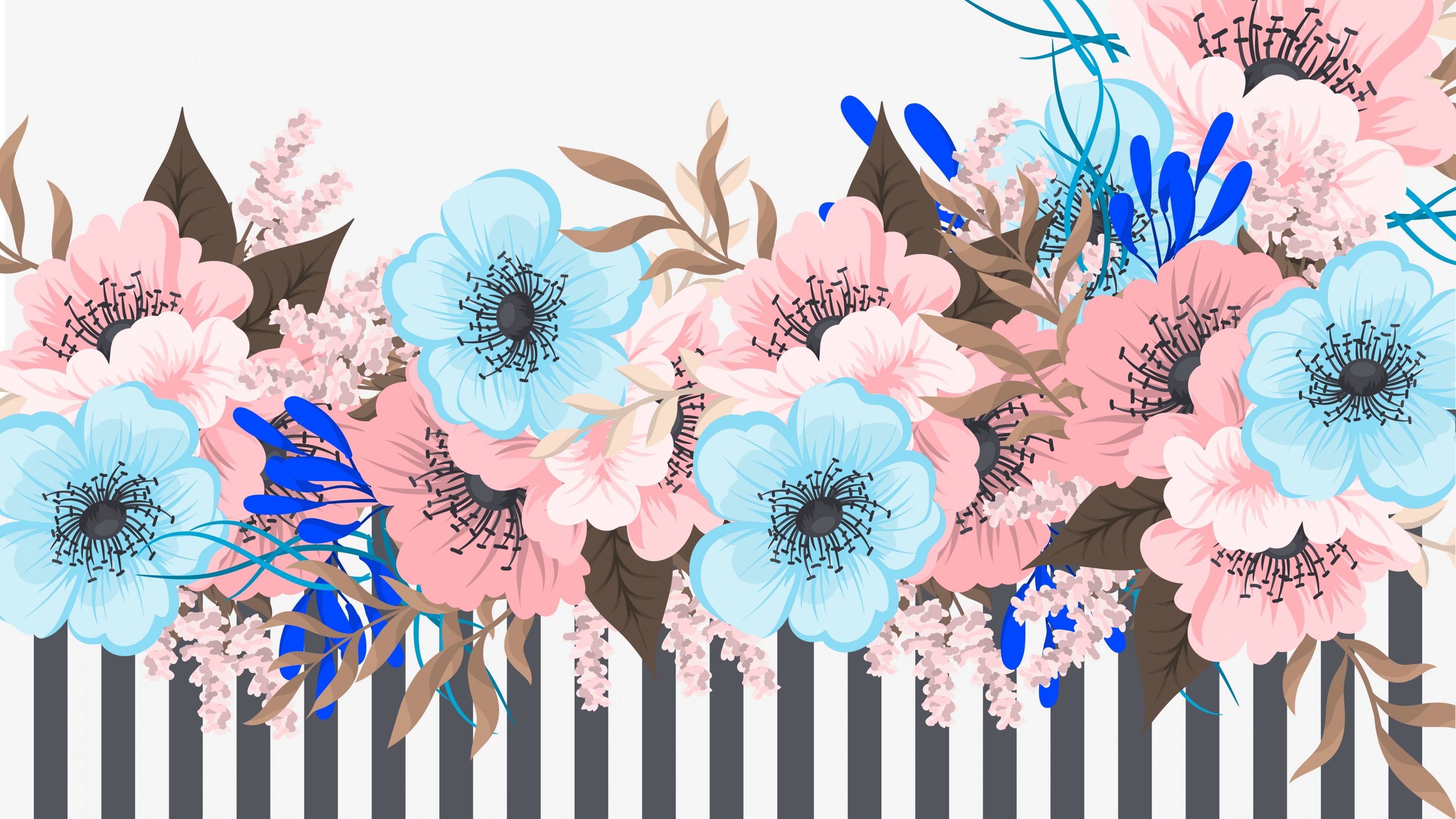 Vector flowers HD Wallpaper
