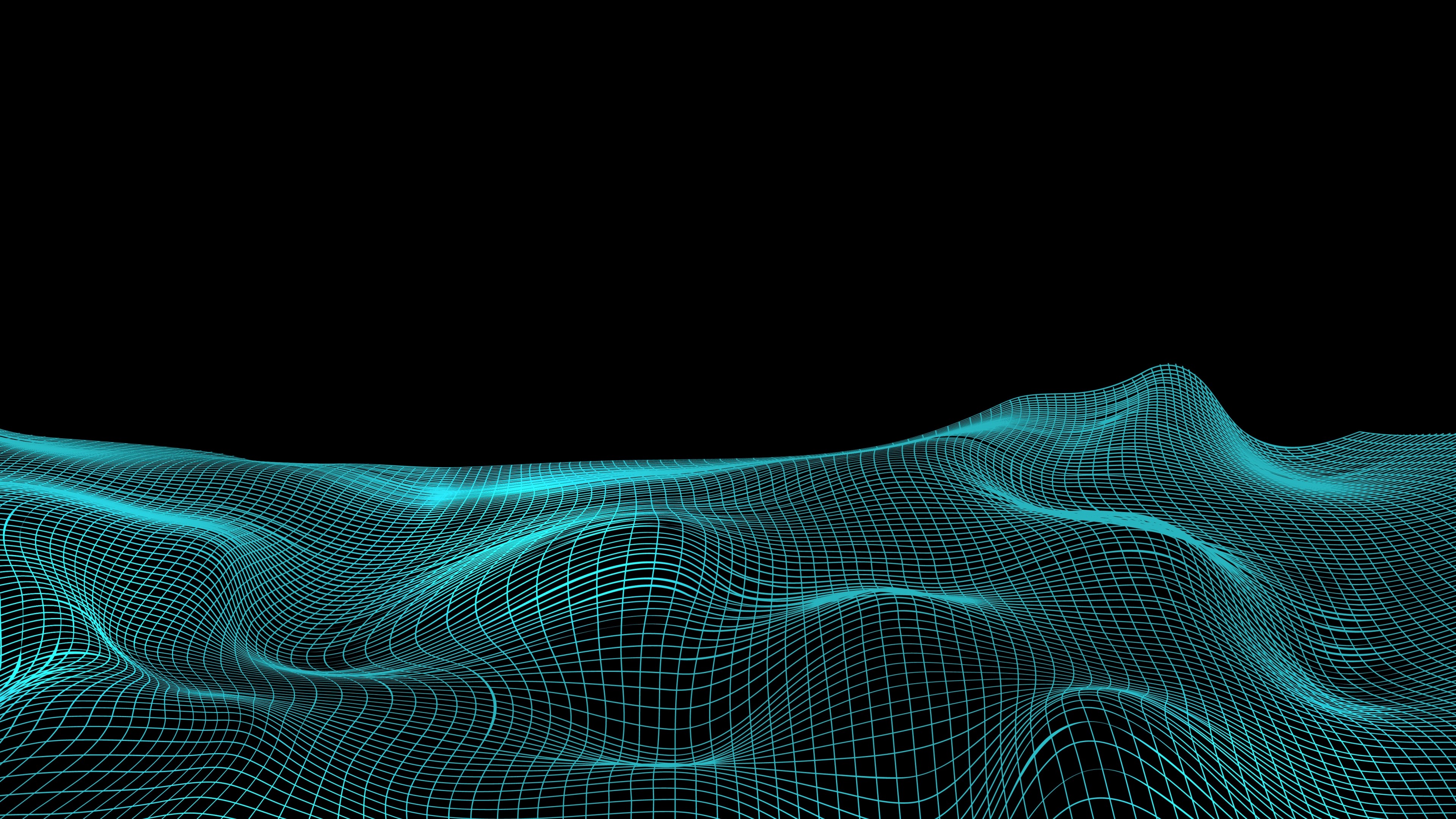 4K Abstract Wireframe Landscape HD Wallpaper