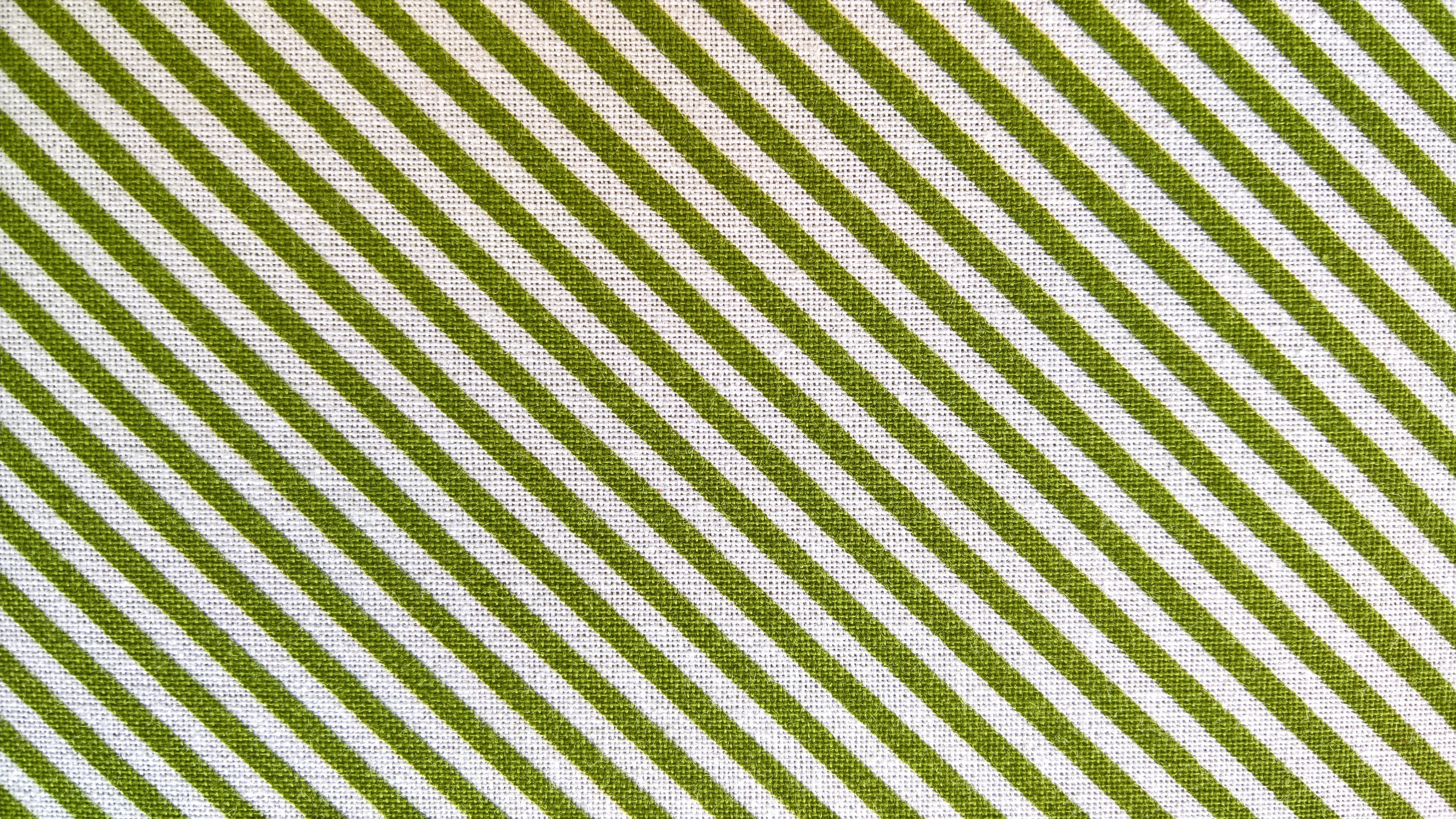 Green and white diagonal striped fabric texture HD Wallpaper