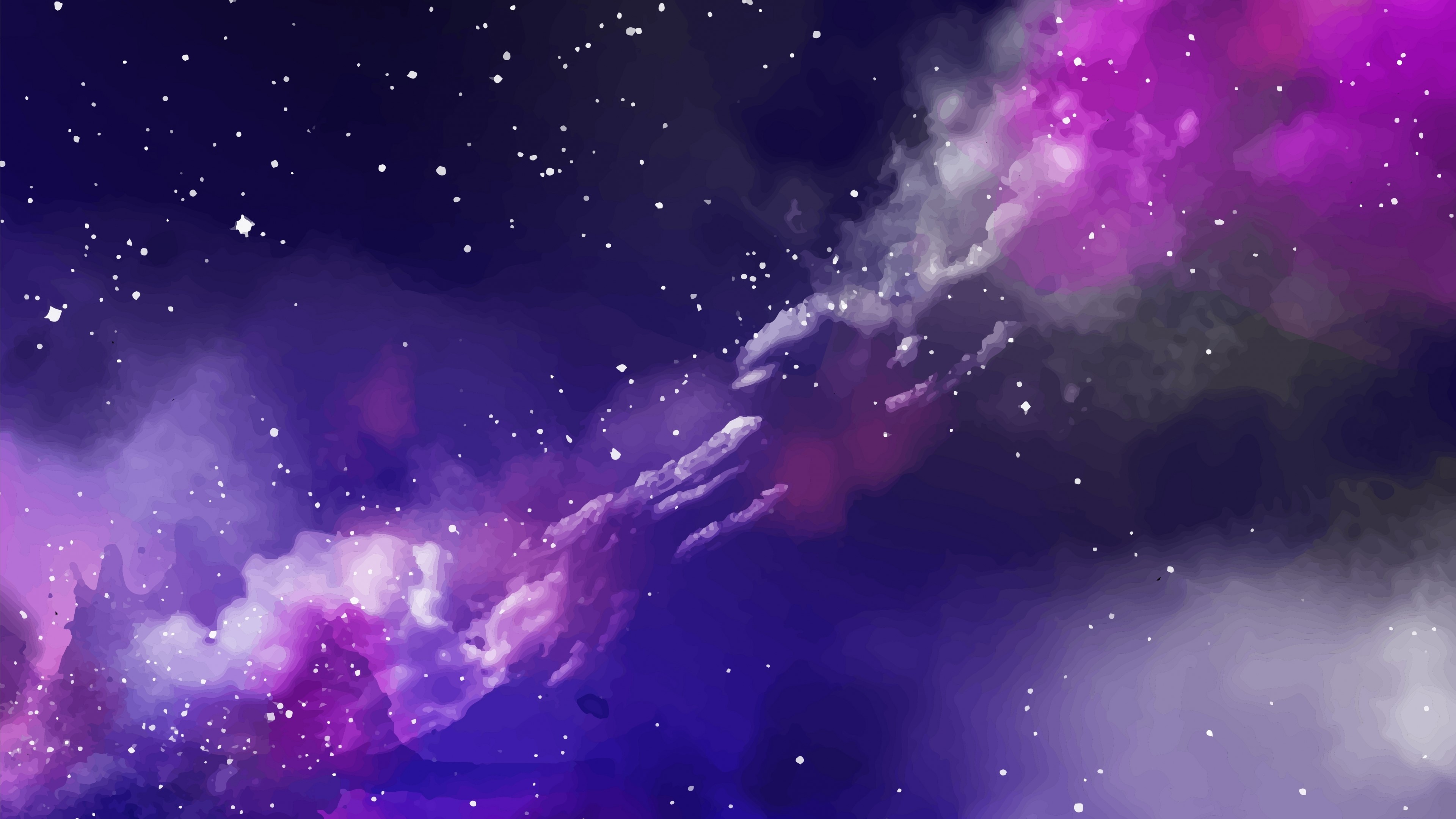 4K Purple and Blue Nebula with Stars HD Wallpaper