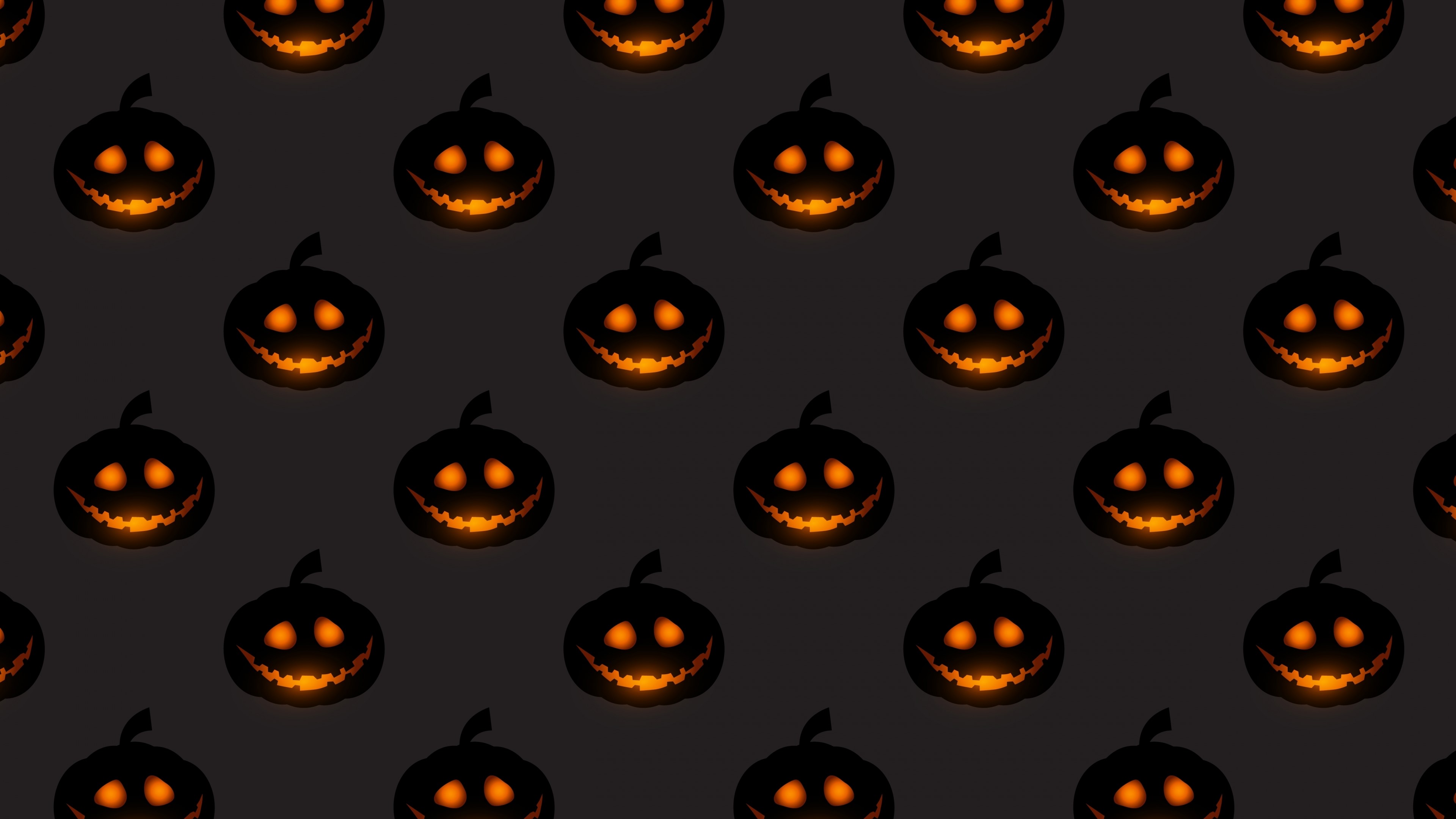 4K Halloween Pumpkins Pattern HD Wallpaper