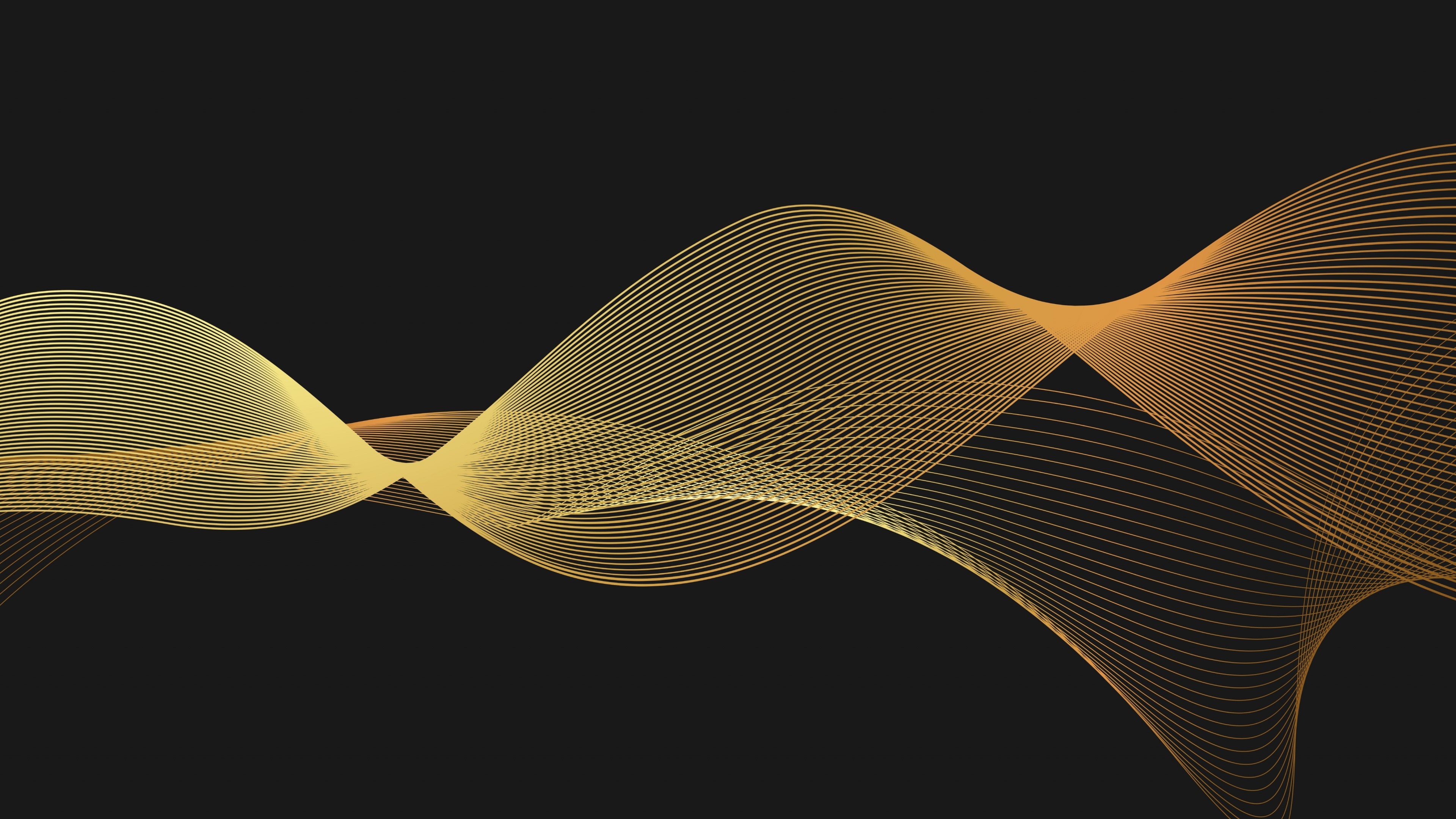 4K Abstract Golden Waves HD Wallpaper