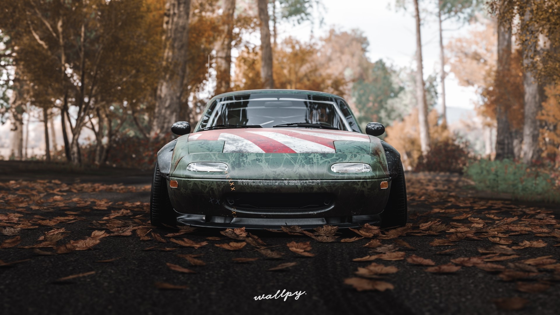 Mazda Miata with Japanese Rising Sun Decal HD Wallpaper