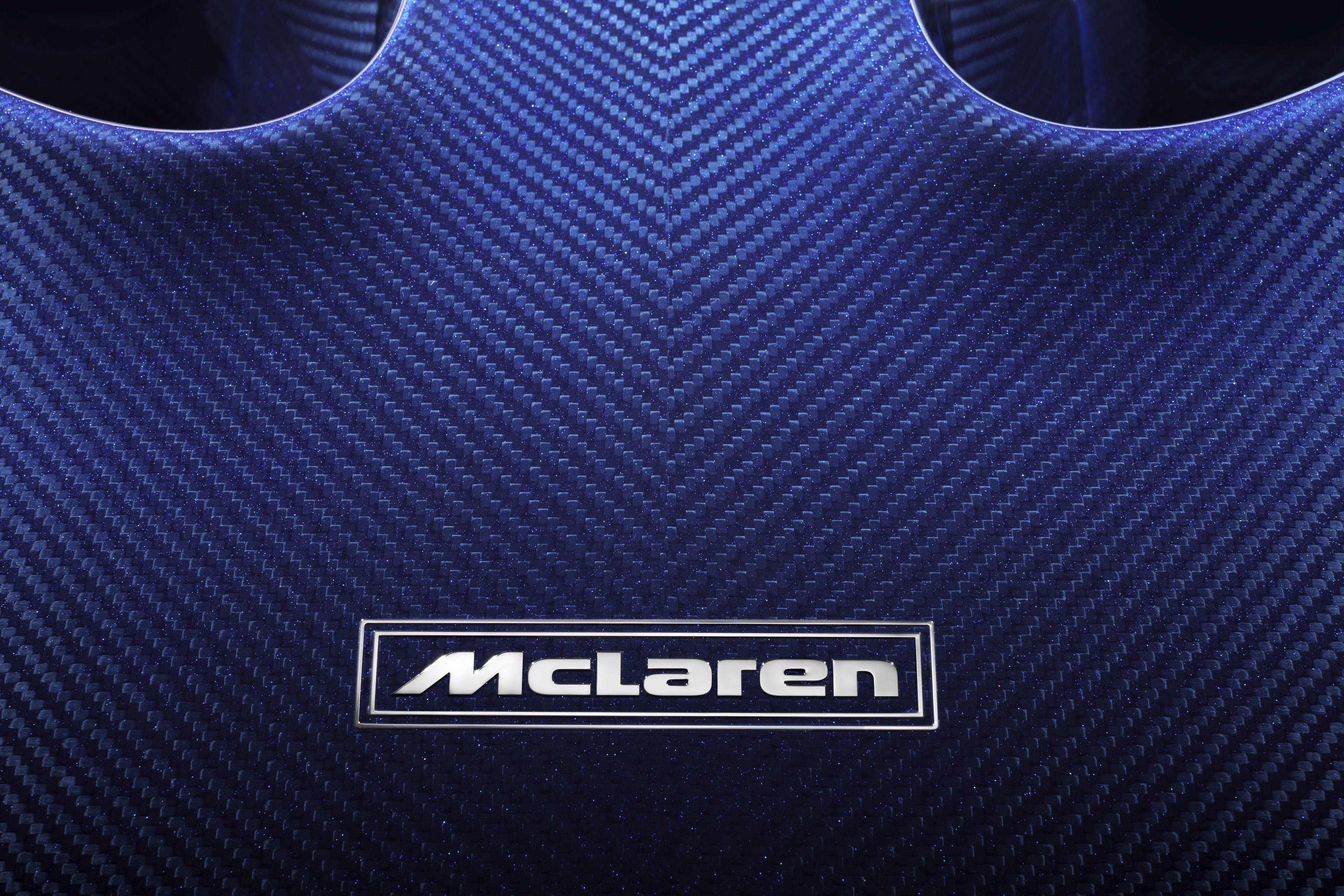 McLaren Logo on Carbon Fiber HD Wallpaper