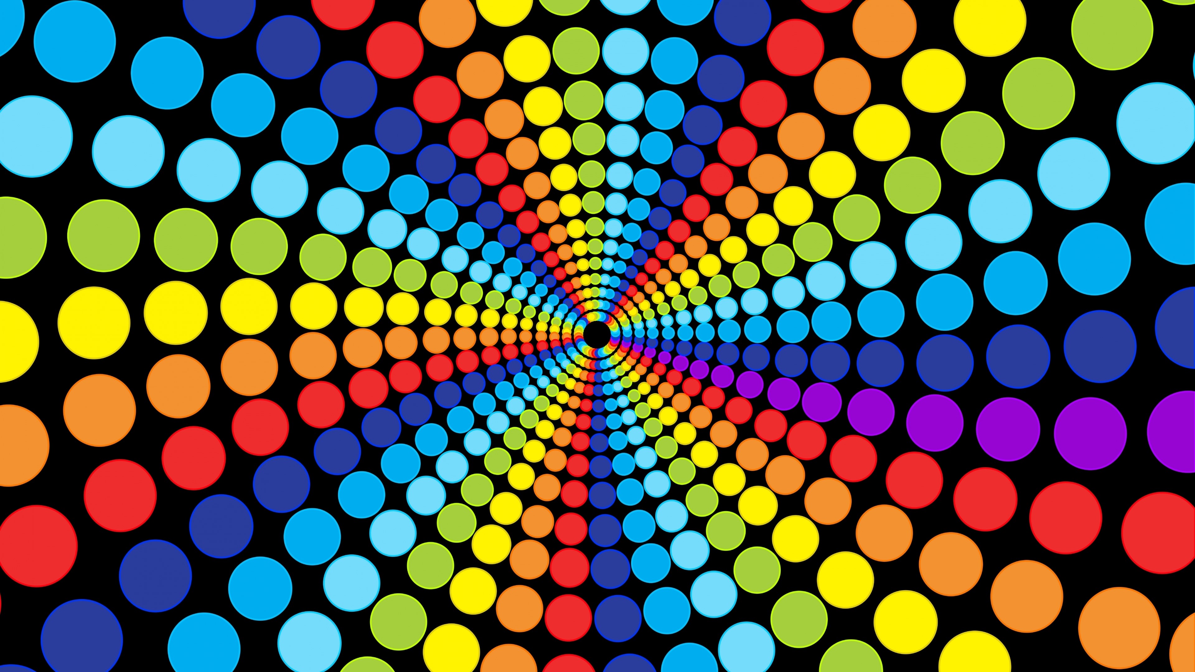 4K Rainbow Polka Dot Abstraction HD Wallpaper