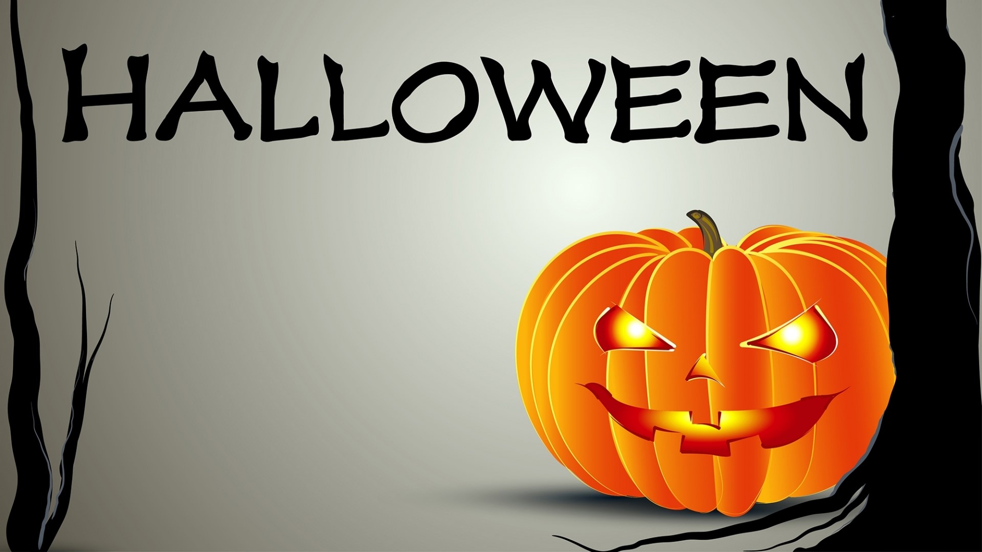 Halloween text with Jack-o'-lantern HD Wallpaper