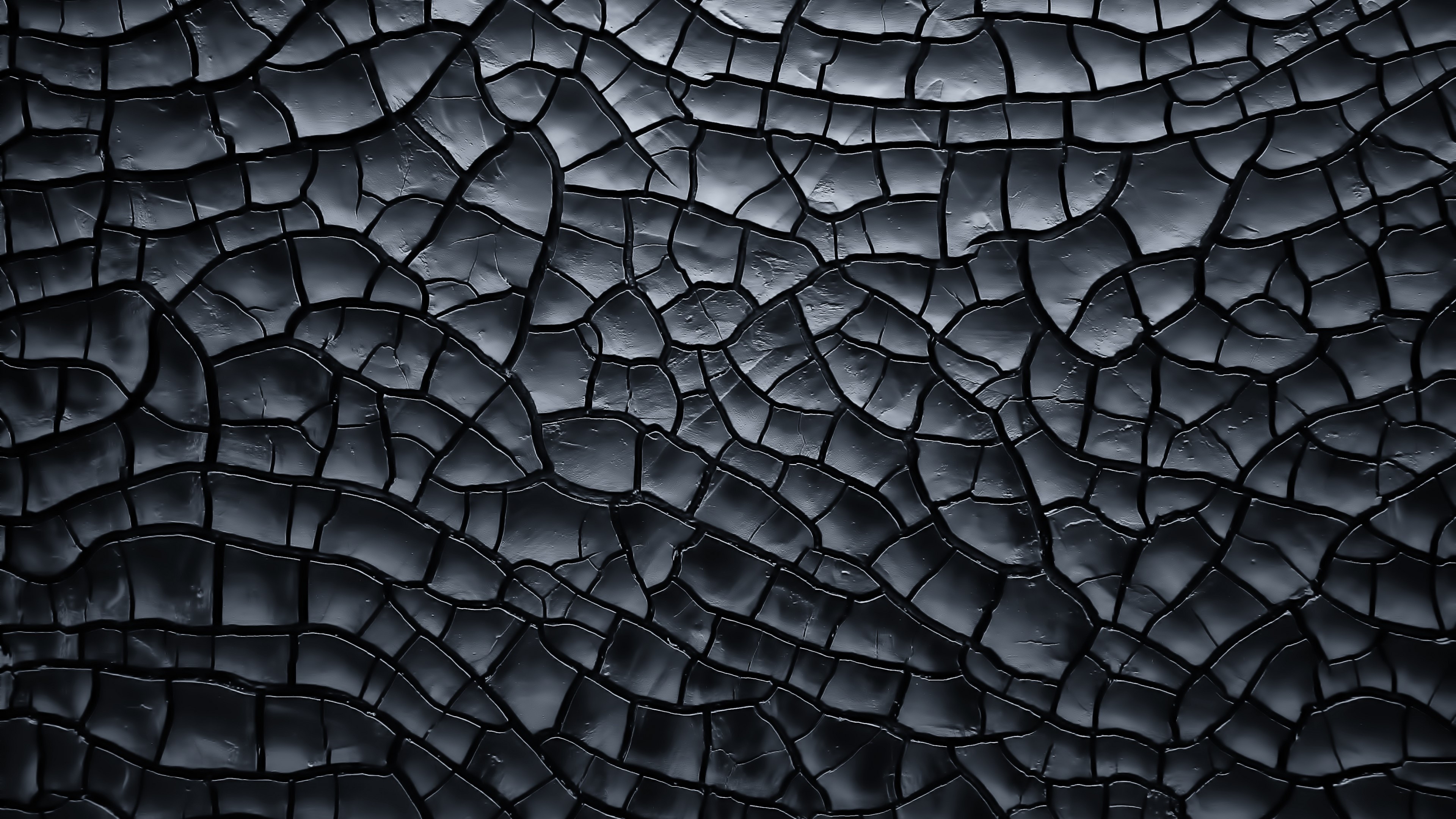 Cracked Black Texture 4K HD Wallpaper