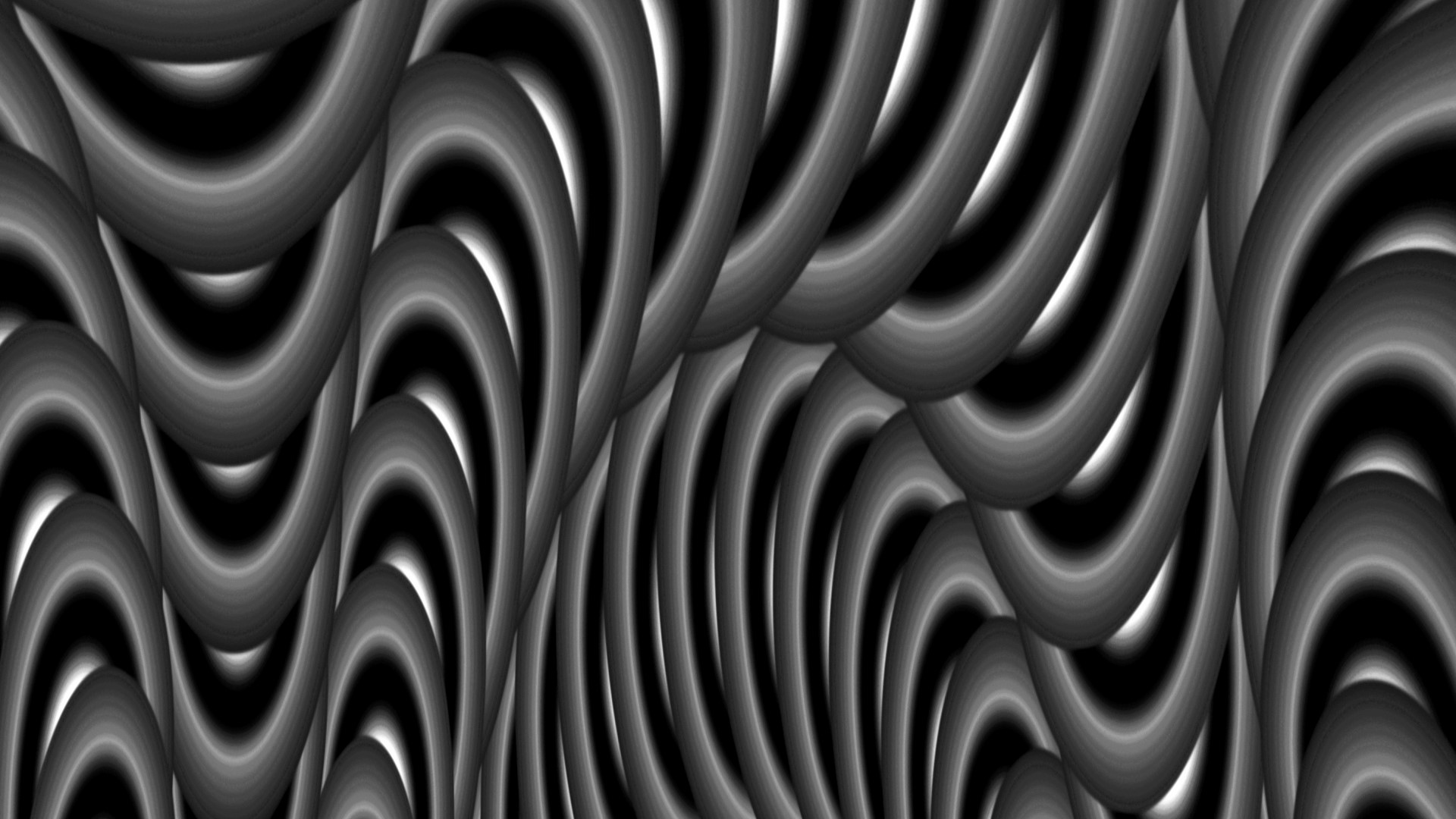 Abstract 3D grayscale wavy pattern HD Wallpaper