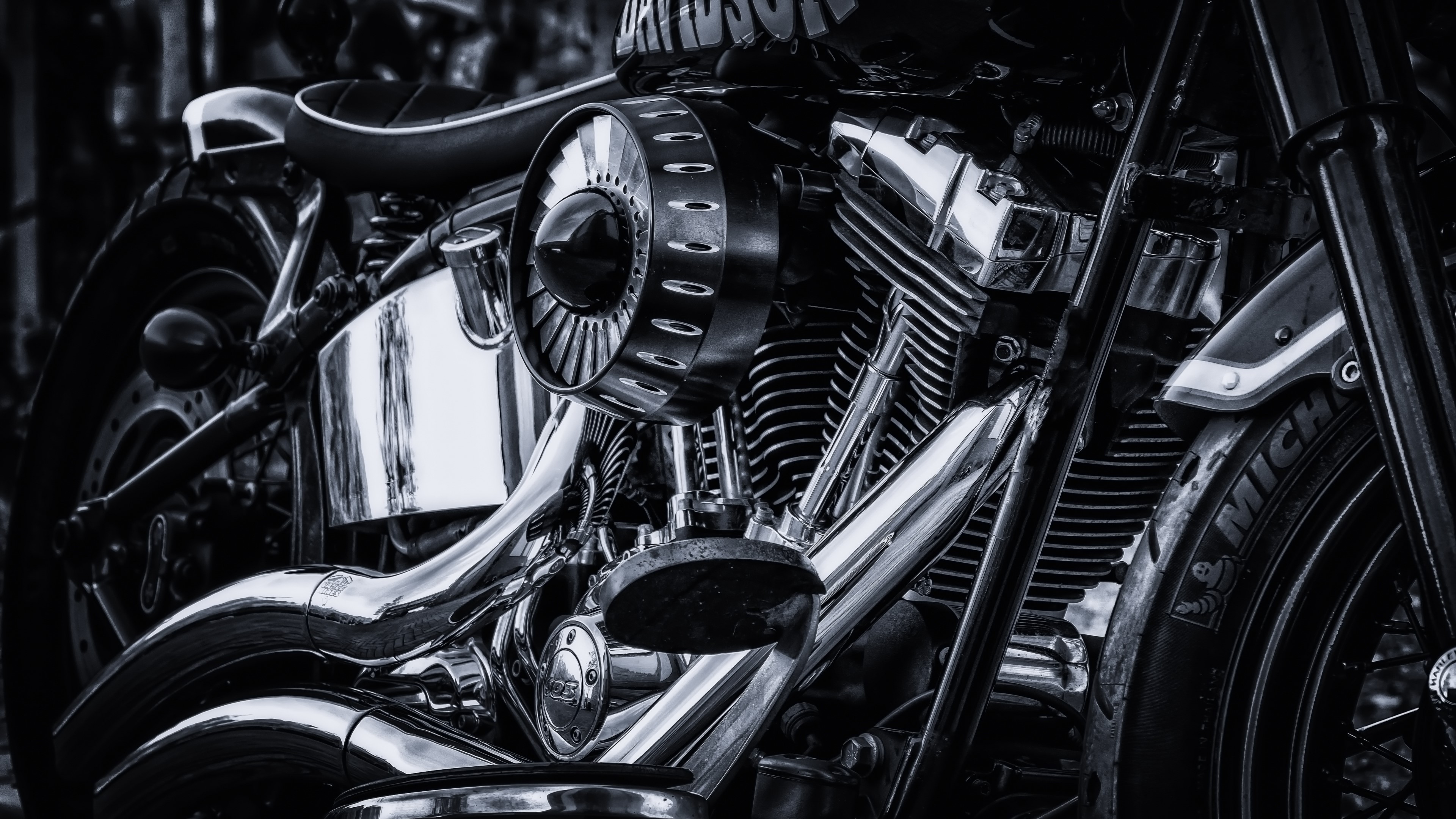 4K Motorcycle Engine HD Wallpaper