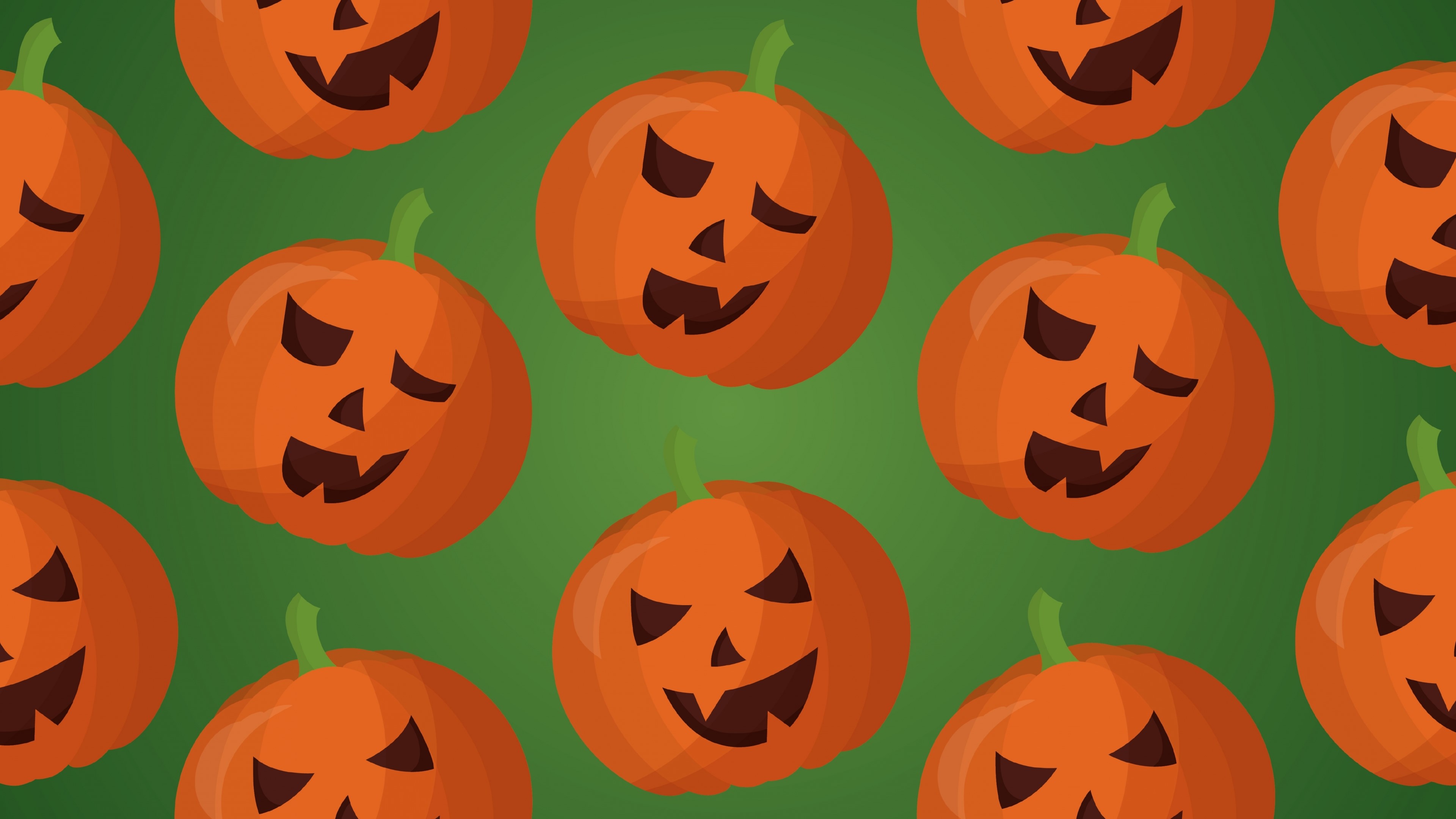 4K Halloween Pumpkins Pattern HD Wallpaper