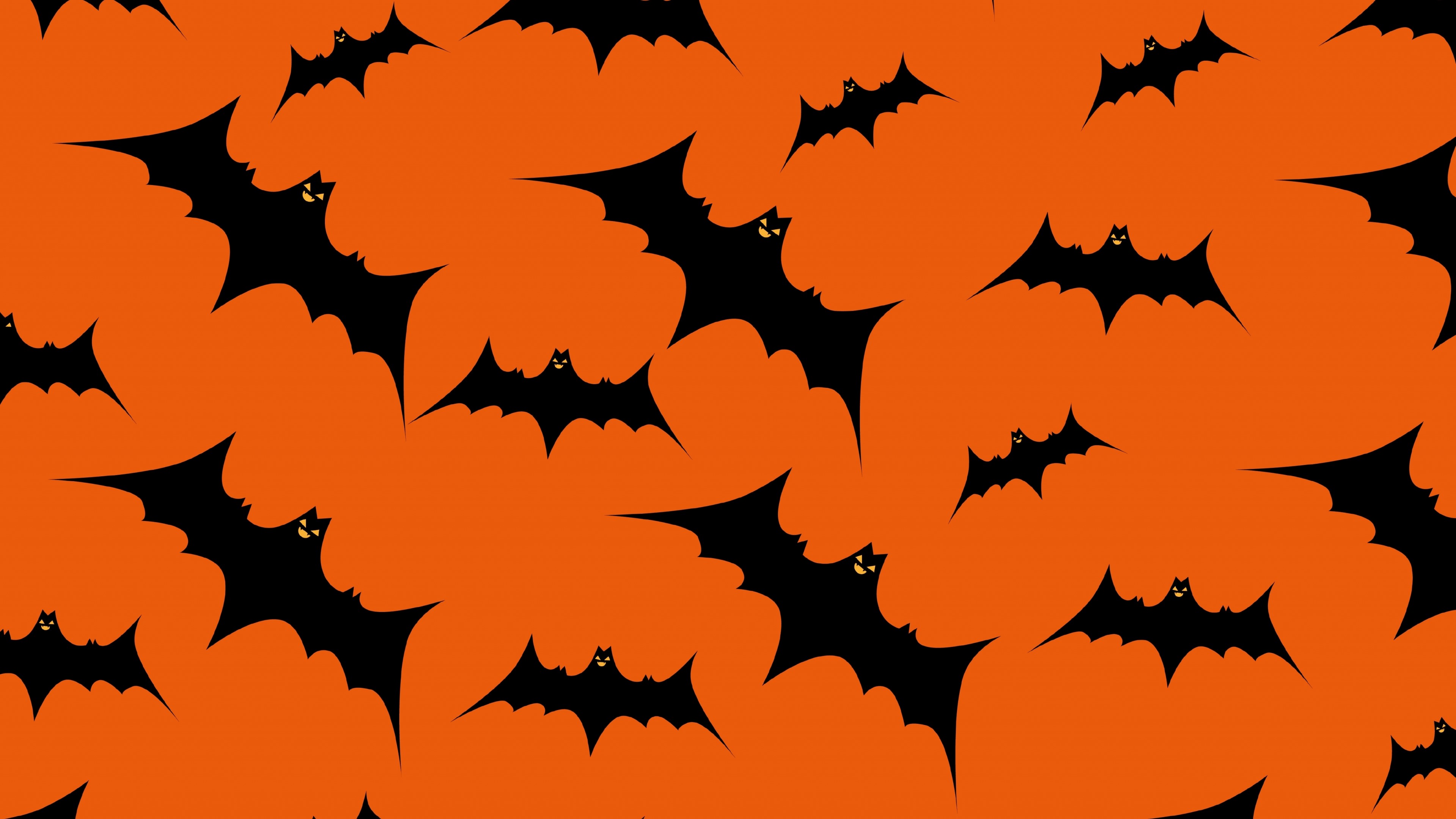 4K Halloween Bats Pattern HD Wallpaper