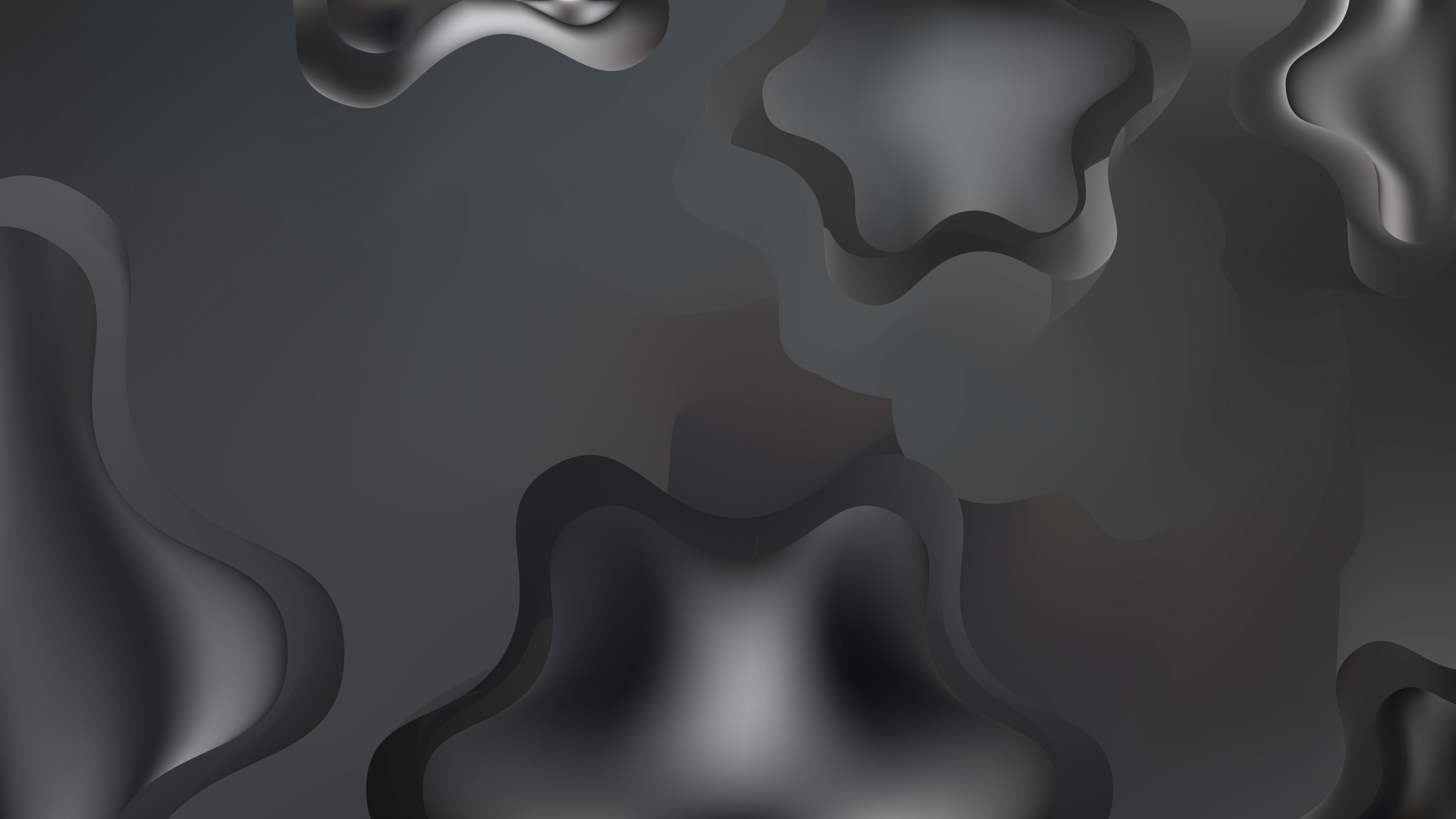 4K Abstract Dark Fluid Shapes HD Wallpaper