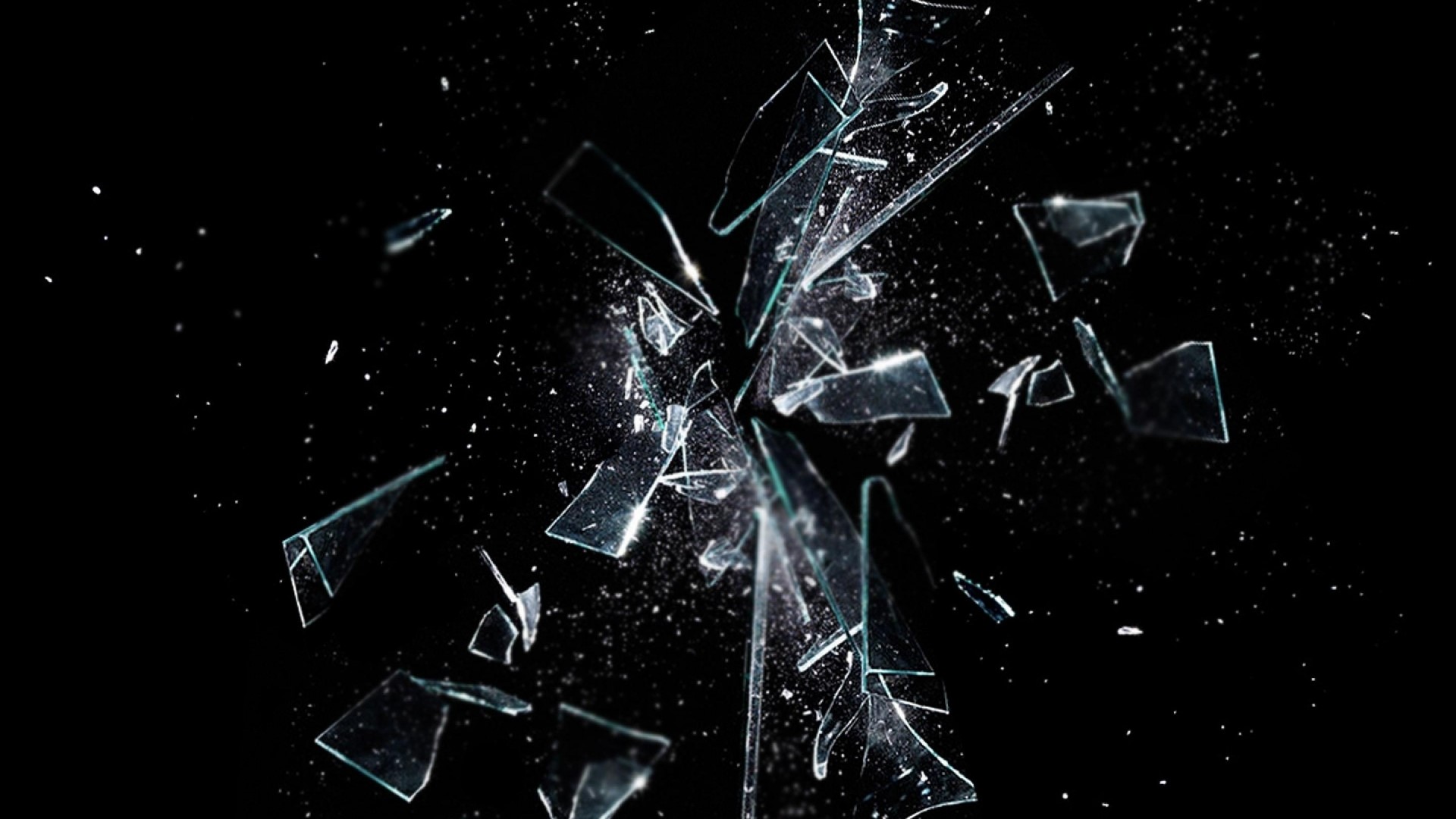 Shattered Glass Fragments Exploding HD Wallpaper