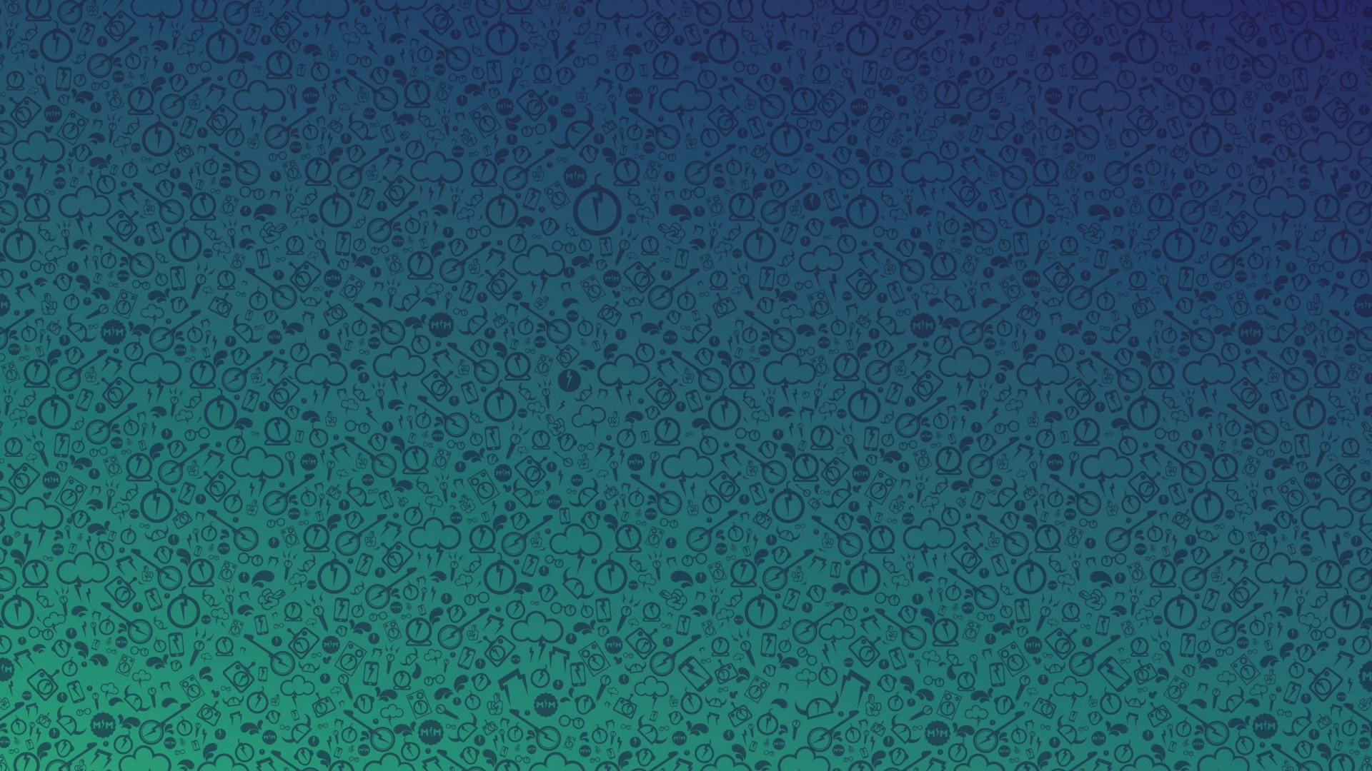 Abstract pattern of icons on a gradient background HD Wallpaper